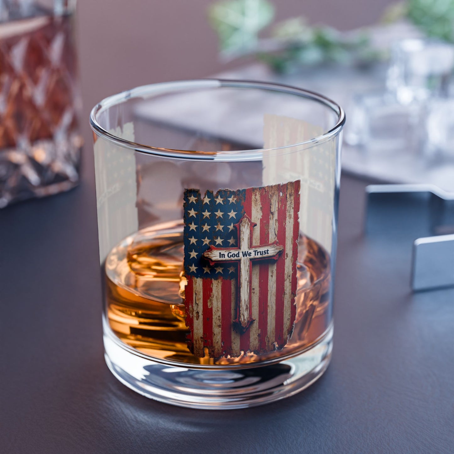 In God We Trust Patriotic Whiskey Glass