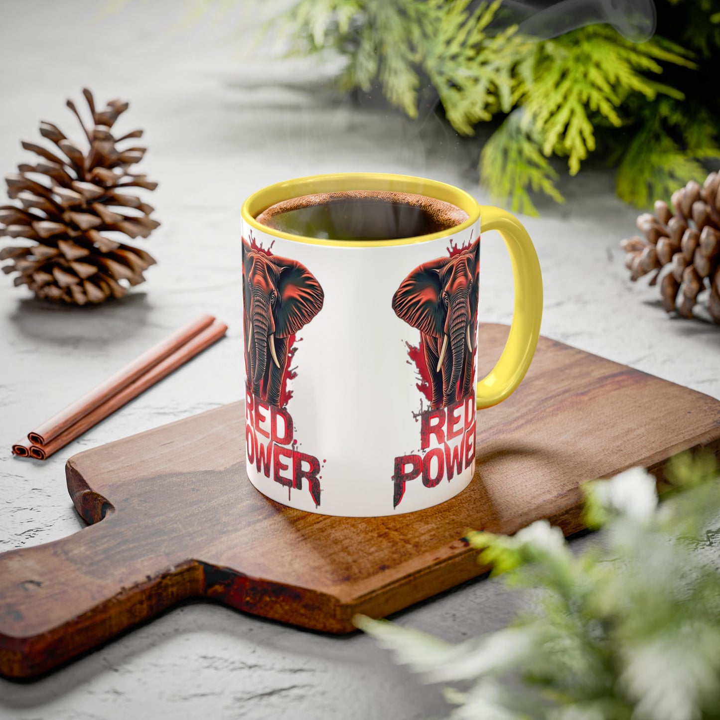 Red Power Patriotic Elephant Coffee Mug