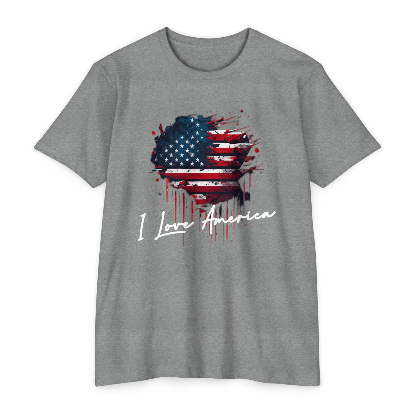 I Love America Heart Flag Unisex T-Shirt