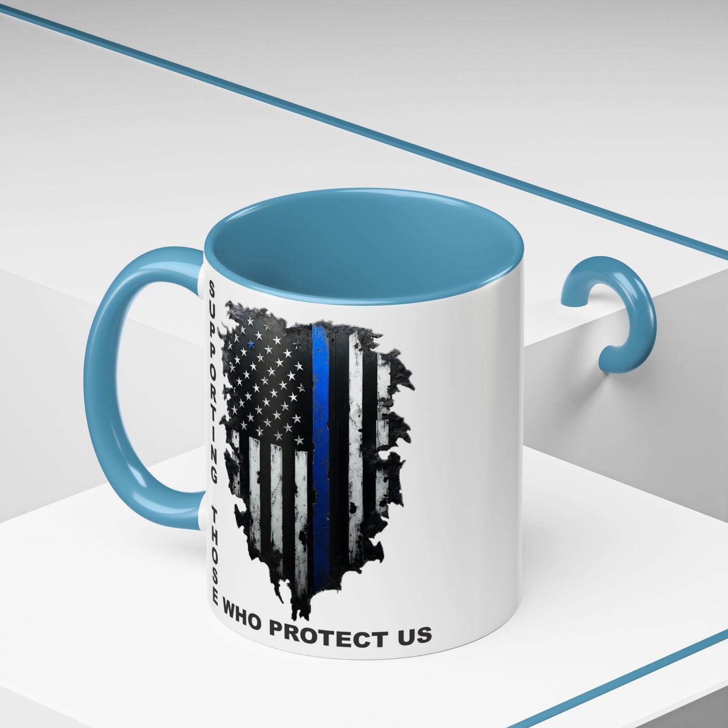 Supporting Those Who Protect Us Patriotic Coffee Mug