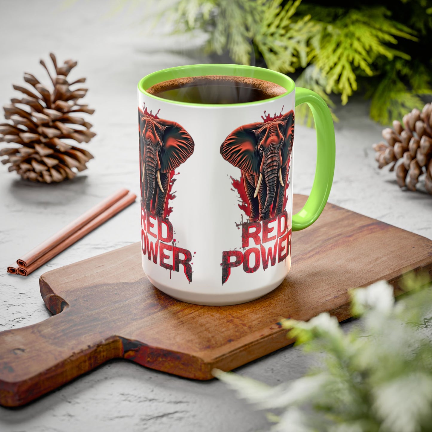 Red Power Patriotic Elephant Coffee Mug