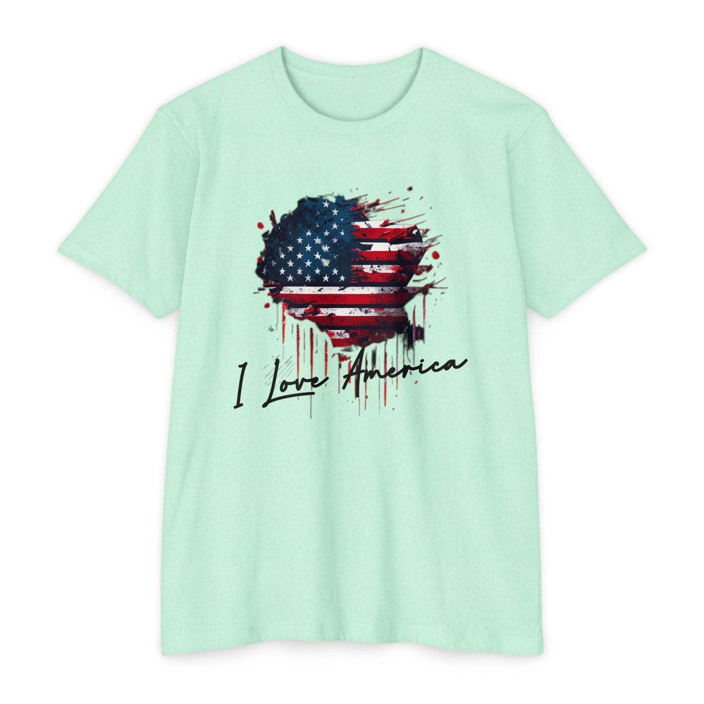 I Love America Heart Flag Unisex T-Shirt