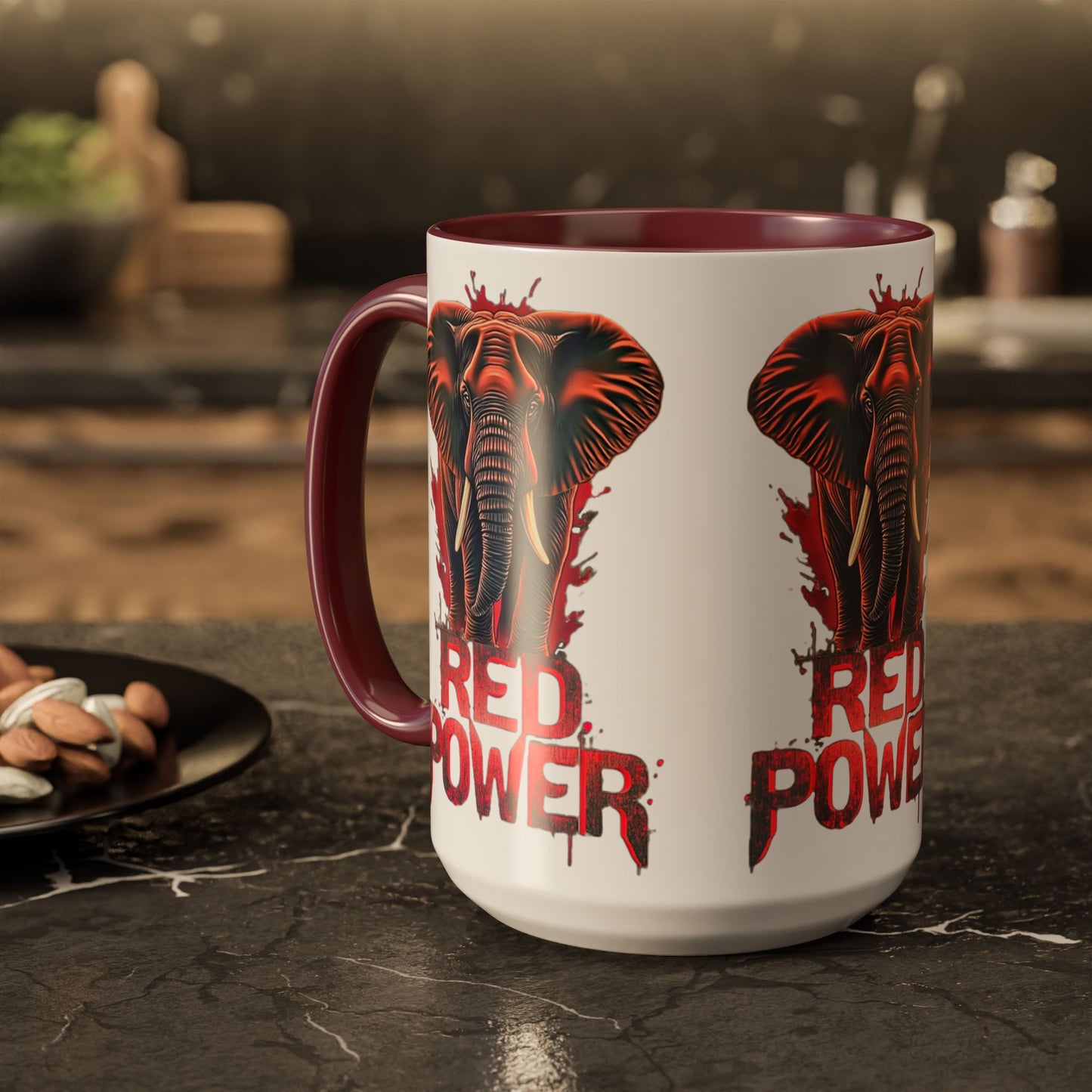 Red Power Patriotic Elephant Coffee Mug