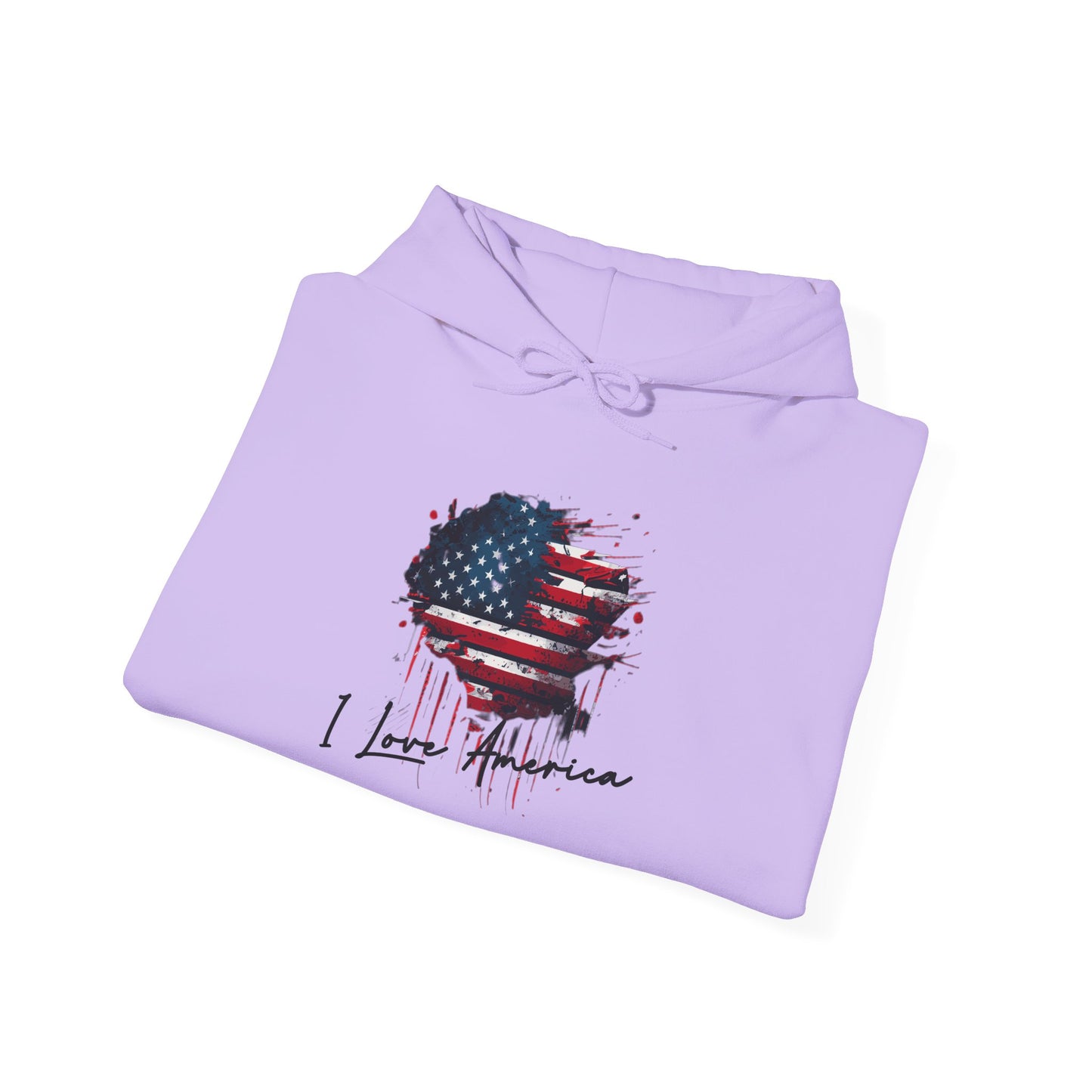 I Love America Heart Flag Unisex Hoodie Sweatshirt