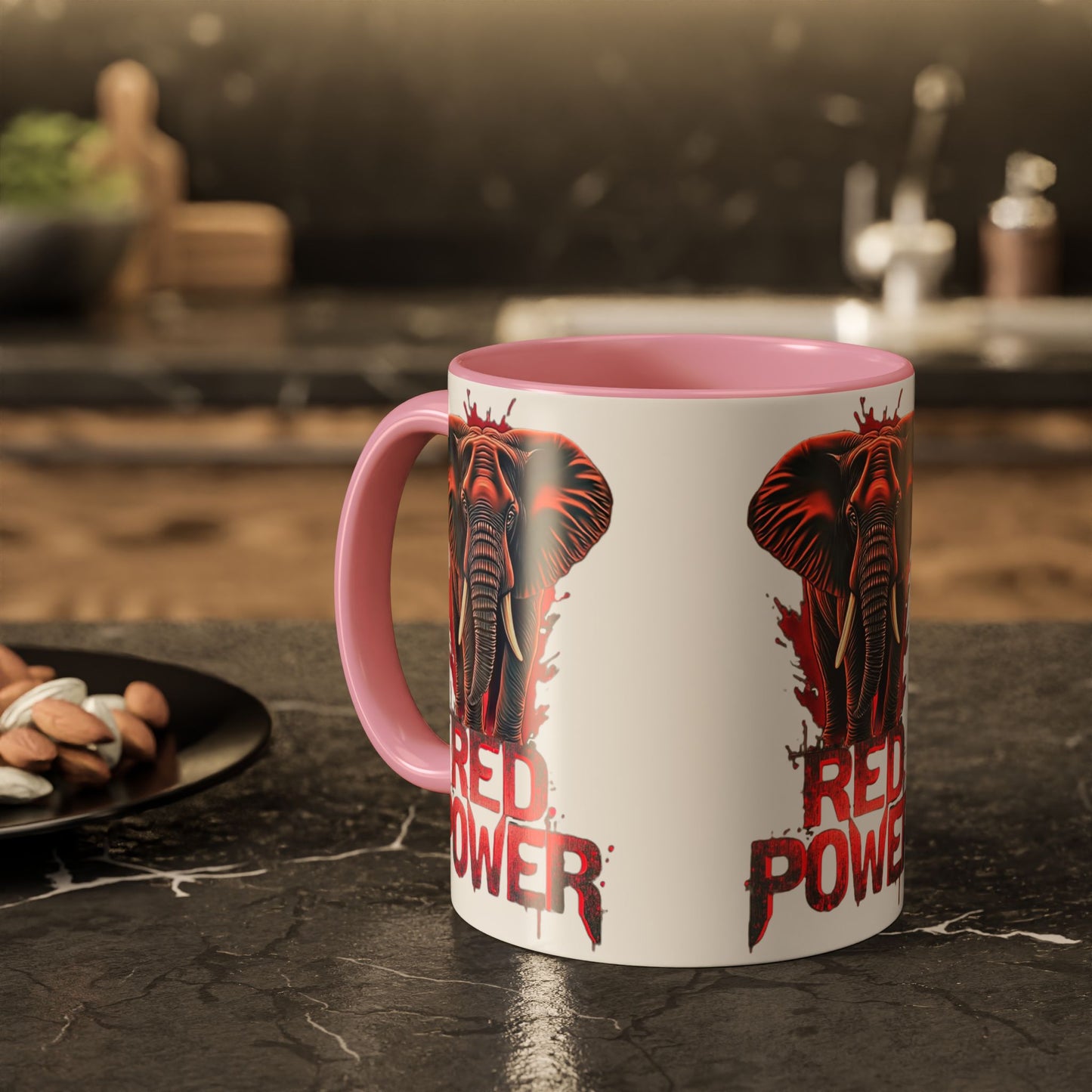Red Power Patriotic Elephant Coffee Mug