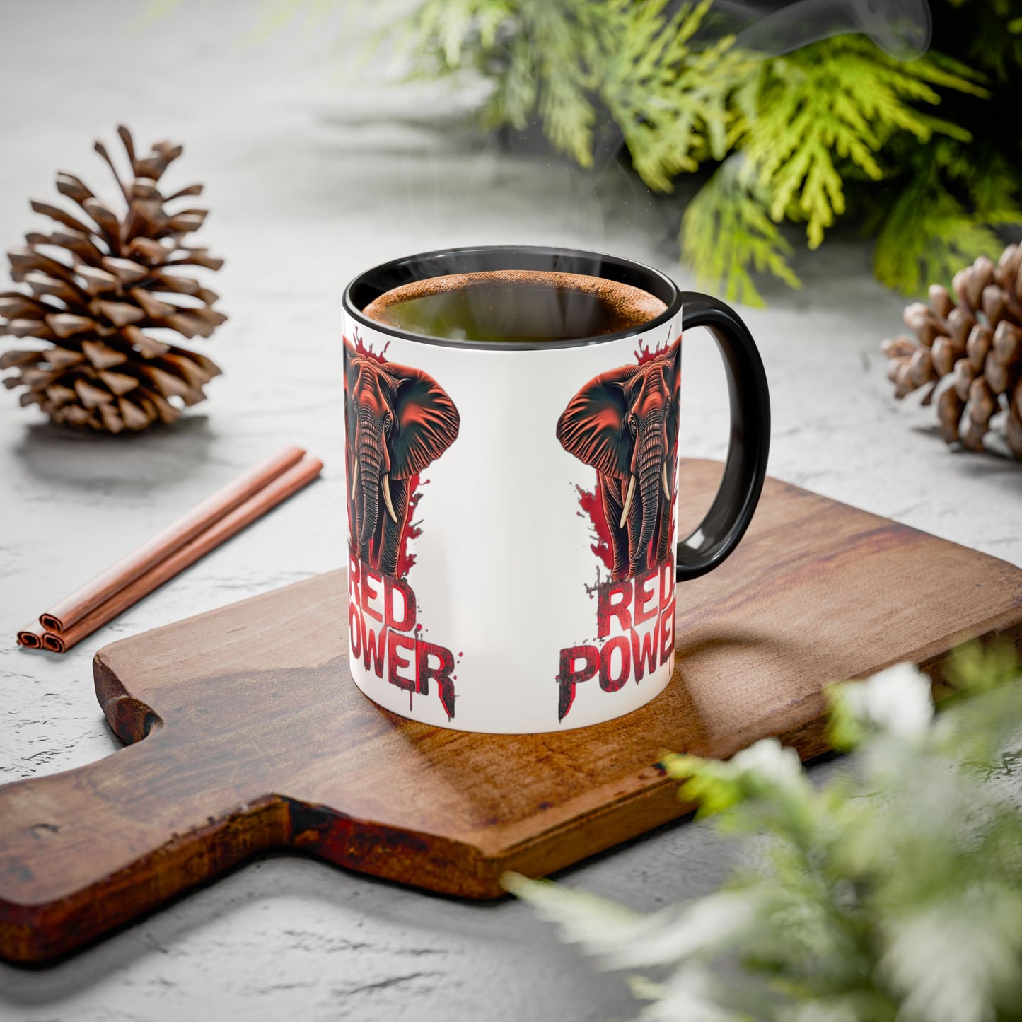 Red Power Patriotic Elephant Coffee Mug