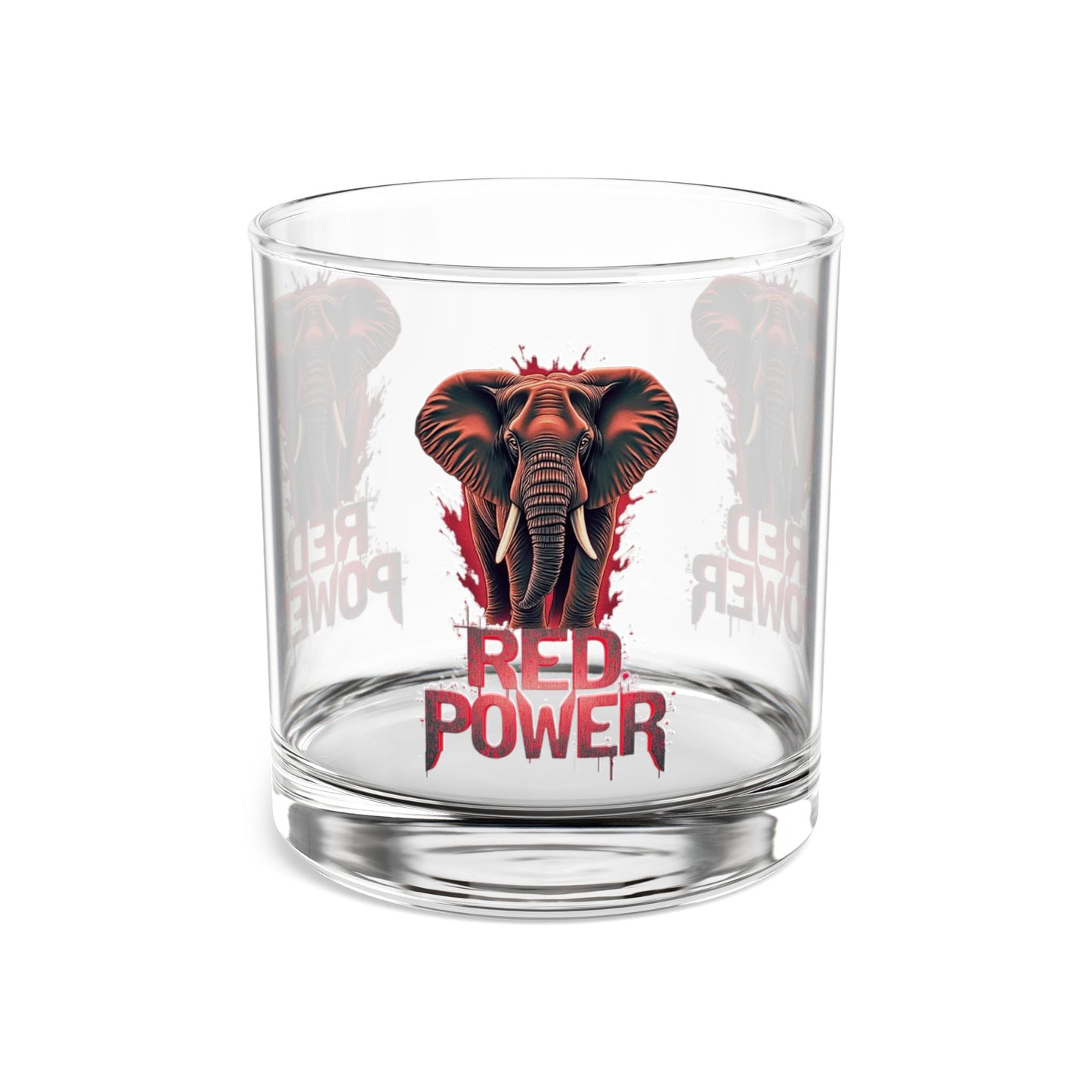 Red Power Patriotic Elephant Whiskey Glass