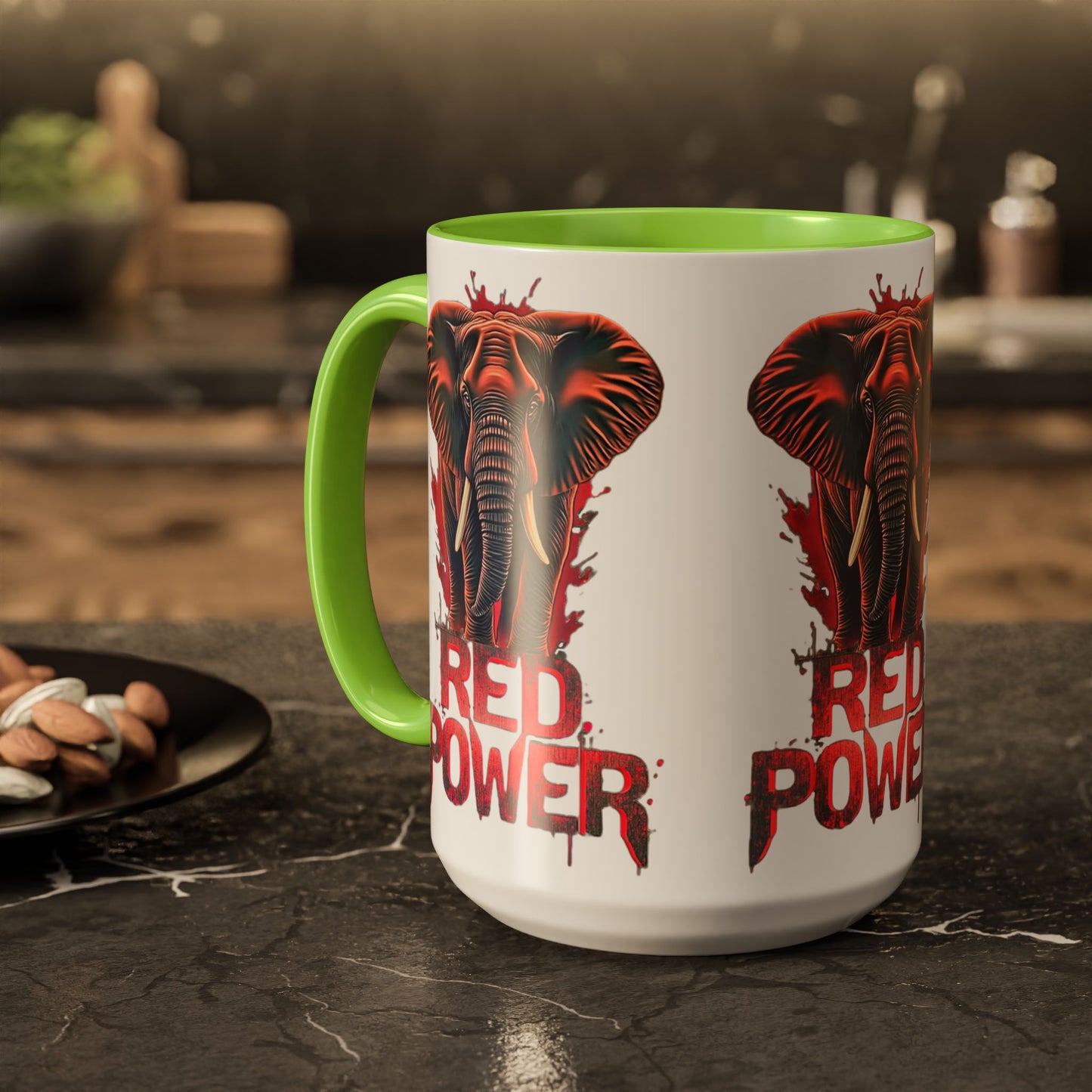 Red Power Patriotic Elephant Coffee Mug