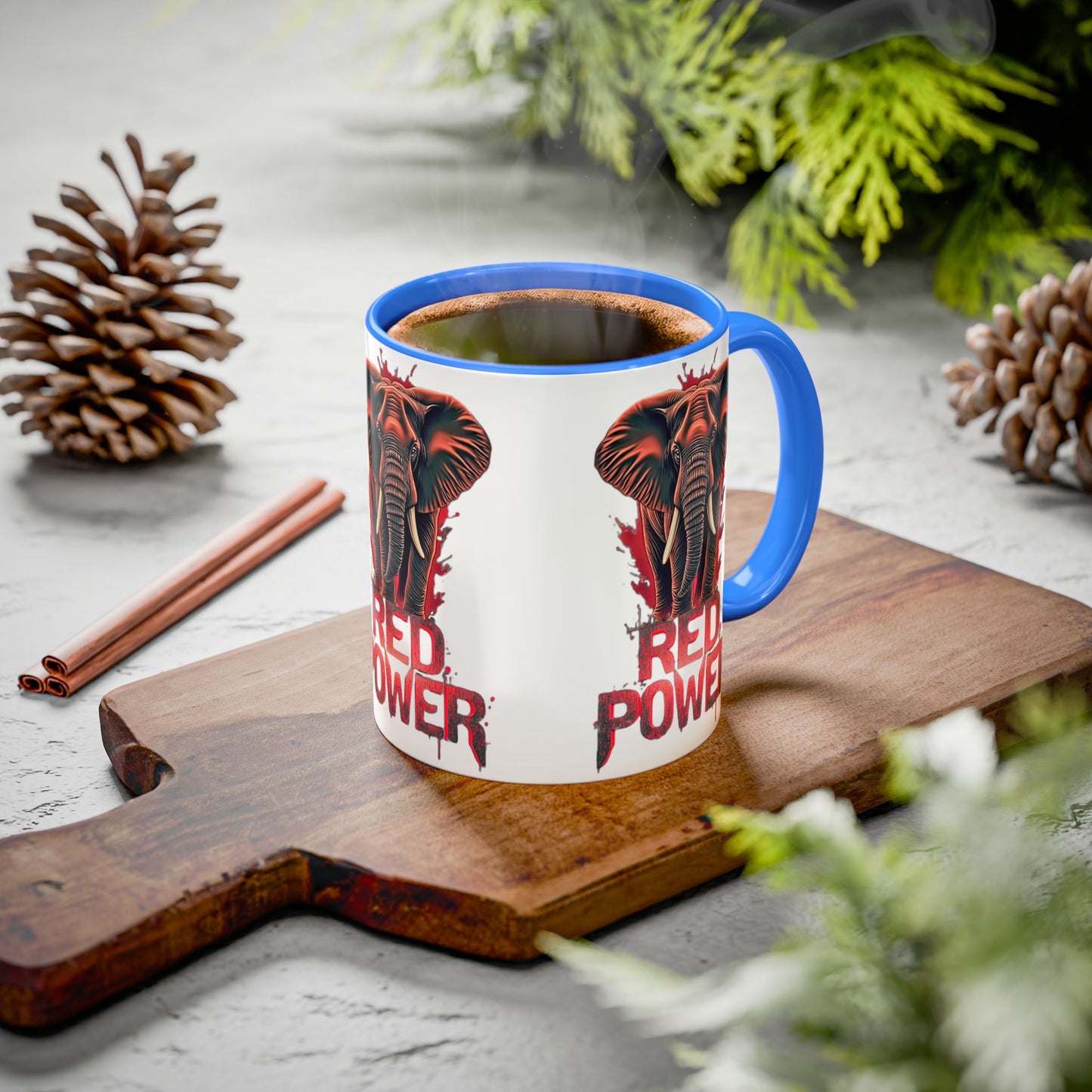 Red Power Patriotic Elephant Coffee Mug