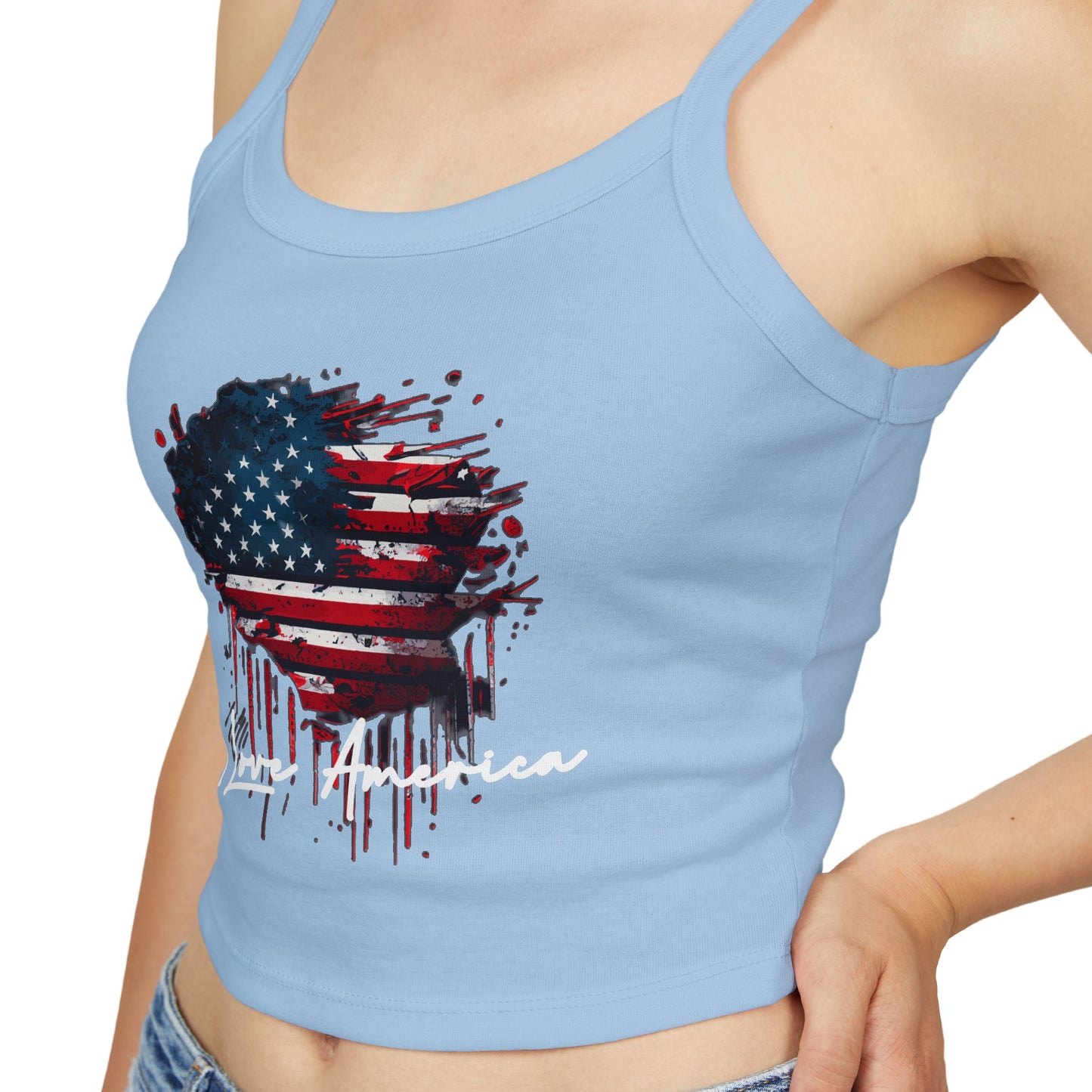 I Love America Heart Flag Tank Top