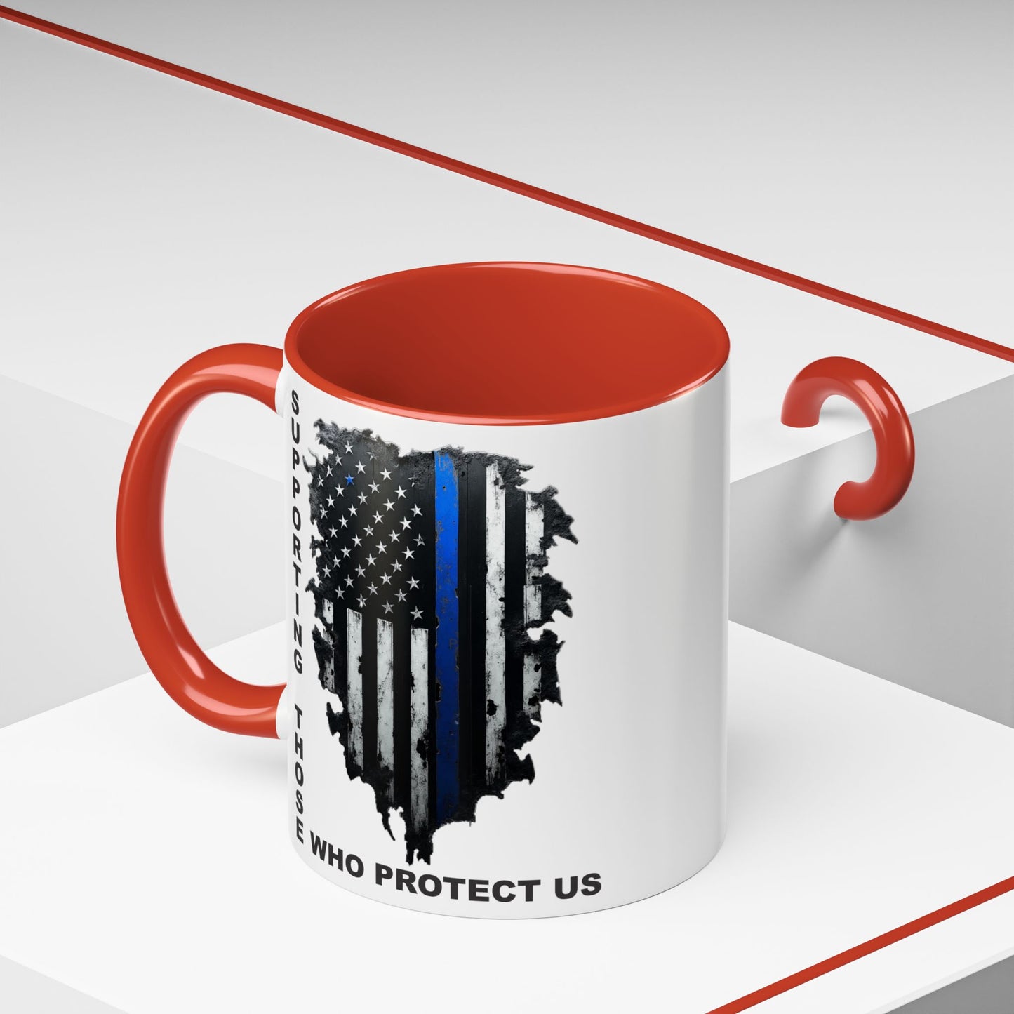 Supporting Those Who Protect Us Patriotic Coffee Mug