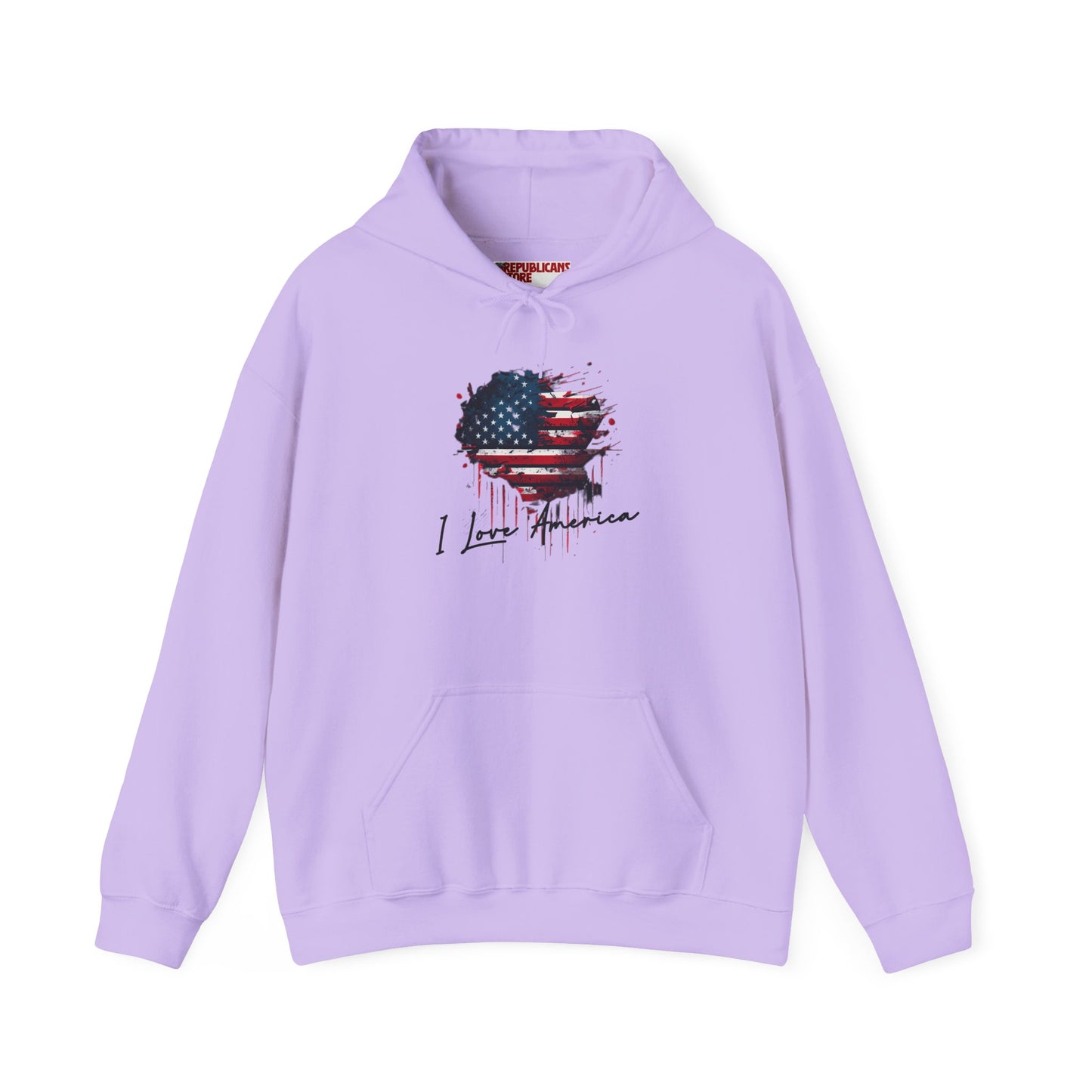 I Love America Heart Flag Unisex Hoodie Sweatshirt