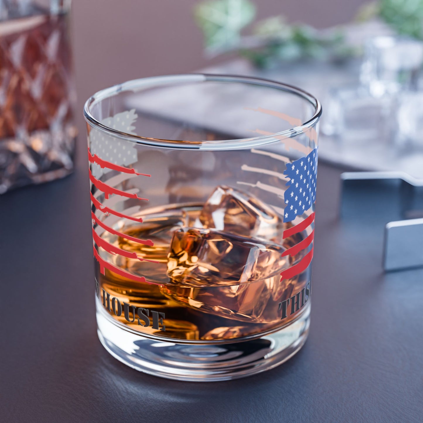 This Is My House Patriotic Whiskey Glass