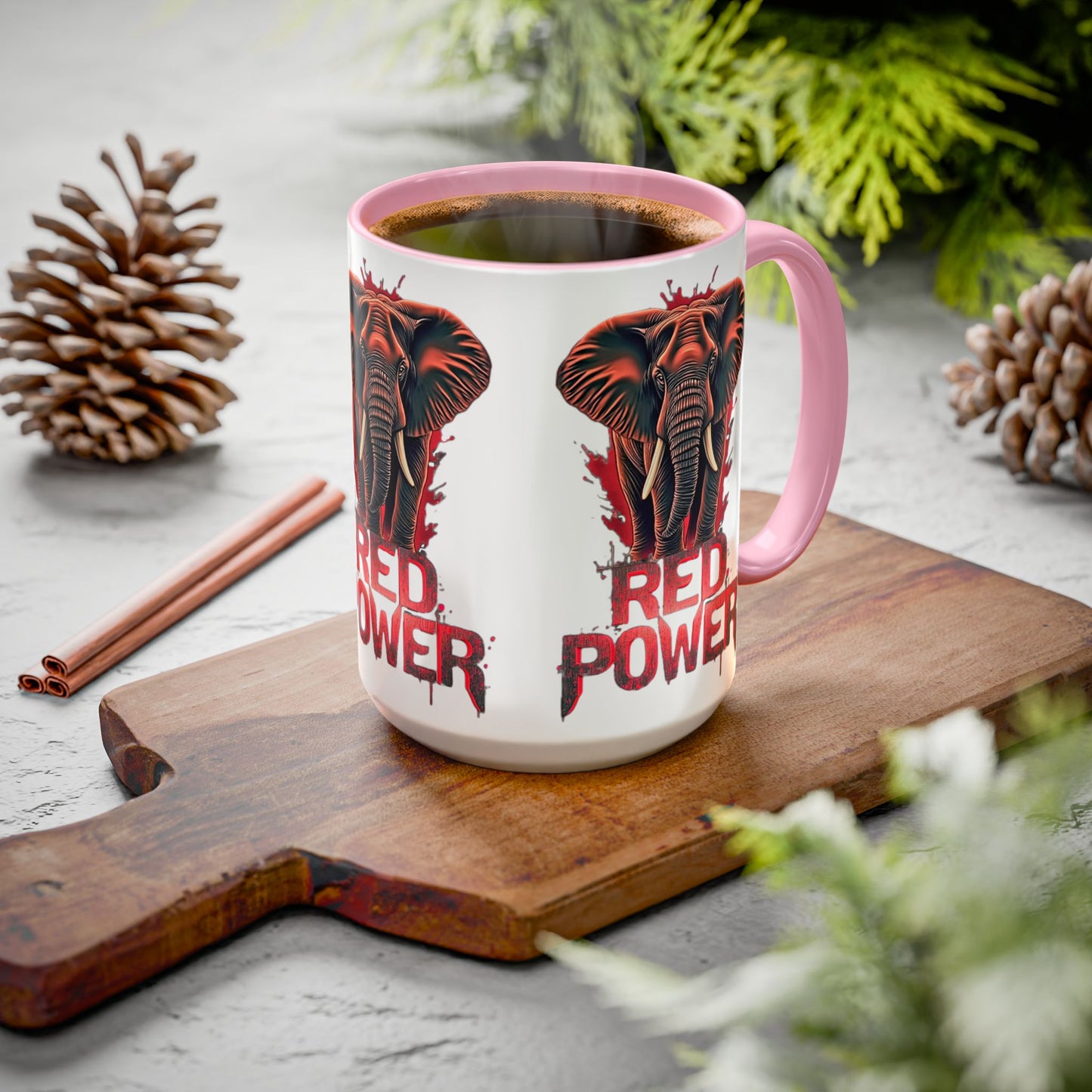 Red Power Patriotic Elephant Coffee Mug