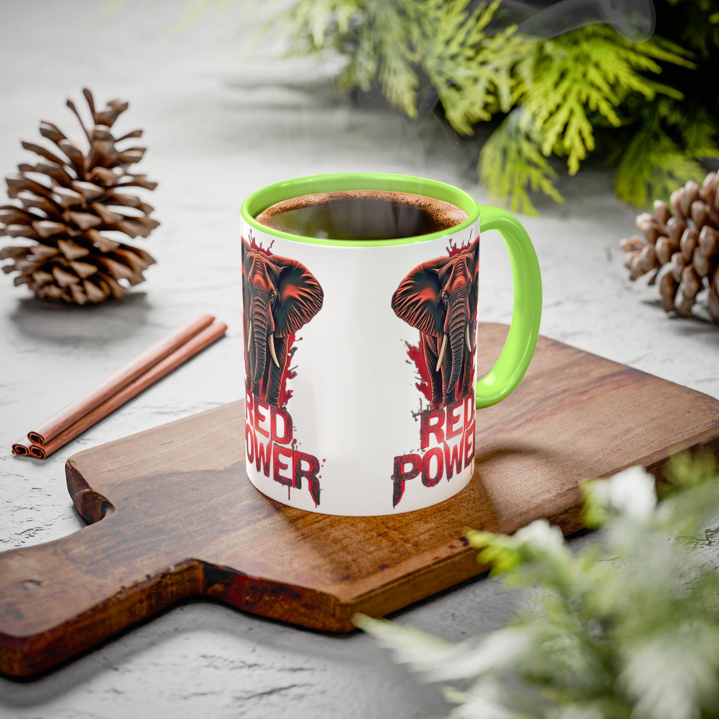 Red Power Patriotic Elephant Coffee Mug
