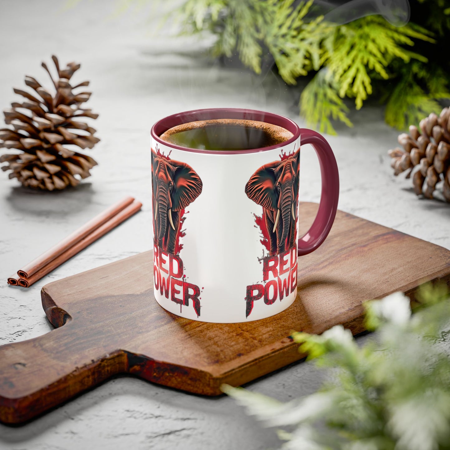 Red Power Patriotic Elephant Coffee Mug