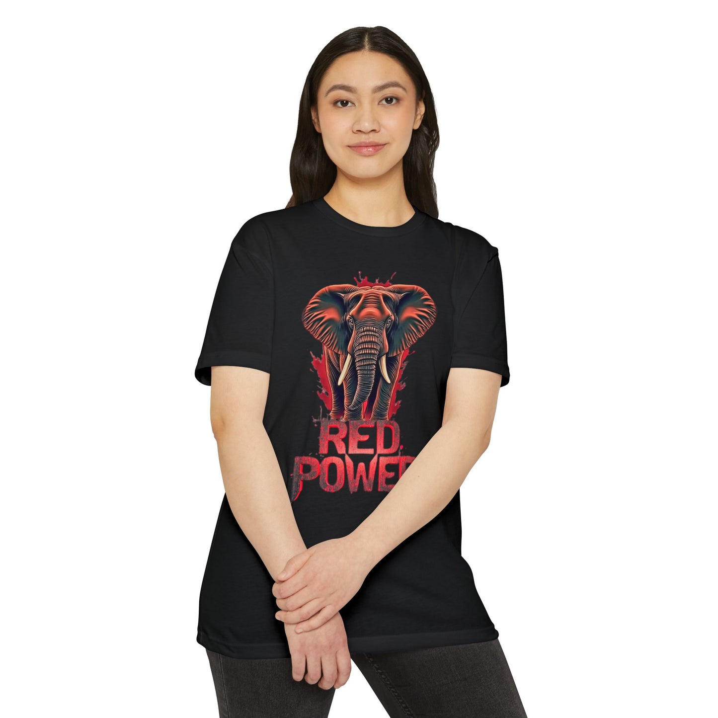 Red Power Patriotic Elephant T-Shirt