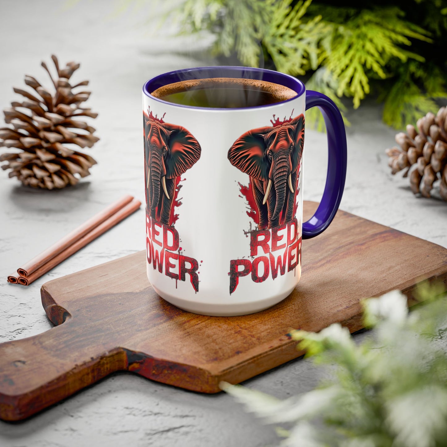 Red Power Patriotic Elephant Coffee Mug