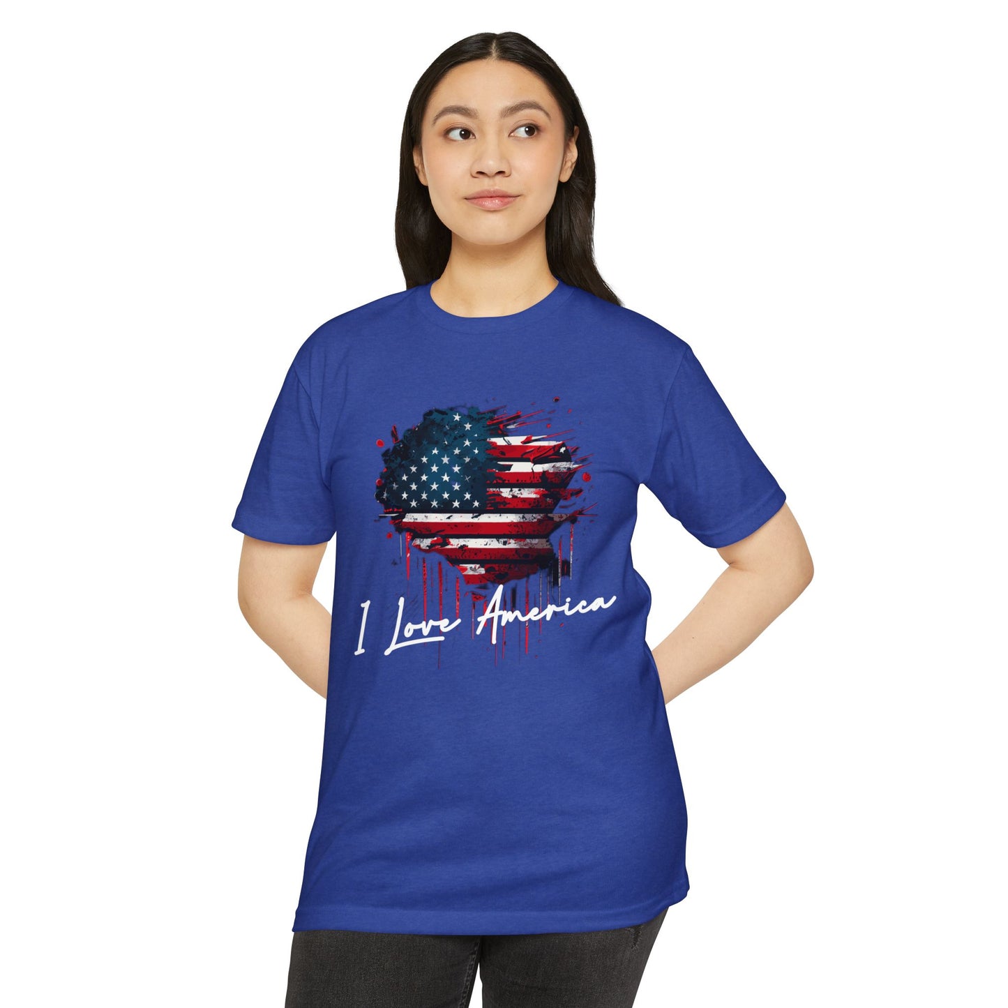 I Love America Heart Flag Unisex T-Shirt