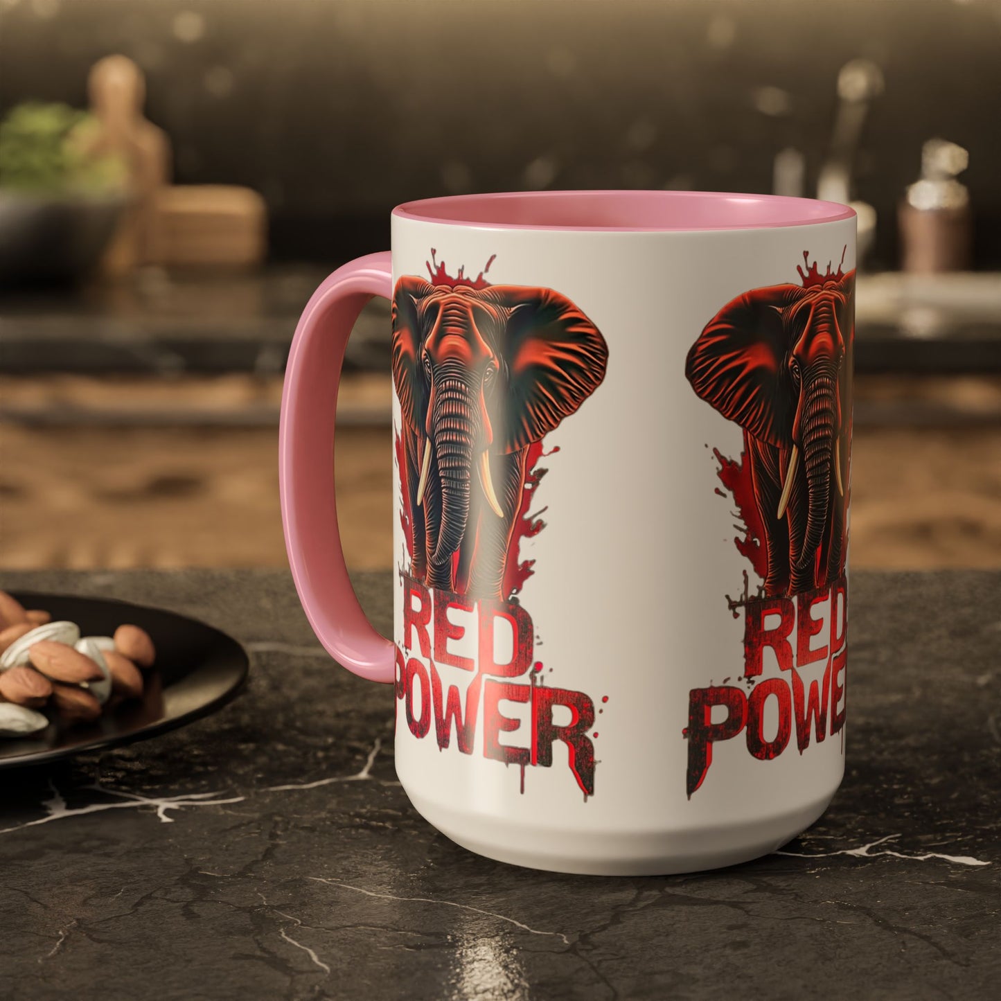 Red Power Patriotic Elephant Coffee Mug