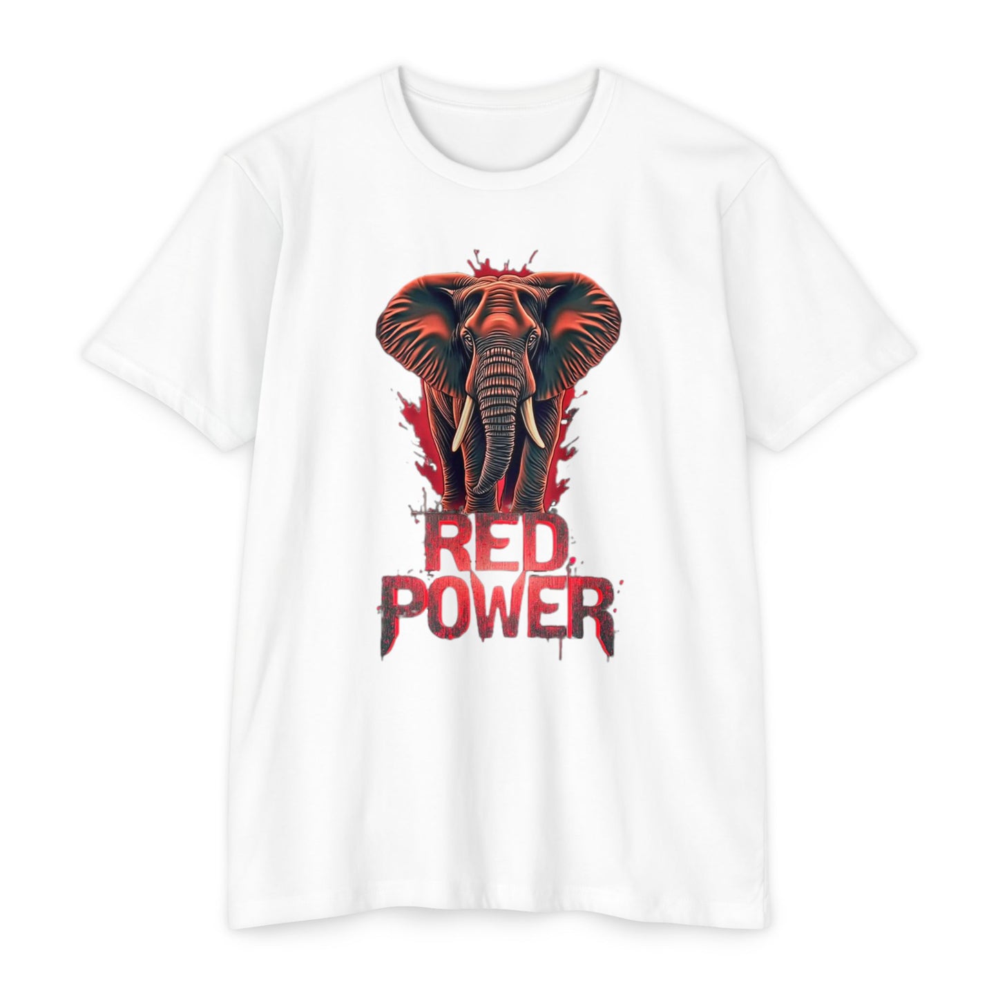 Red Power Patriotic Elephant T-Shirt