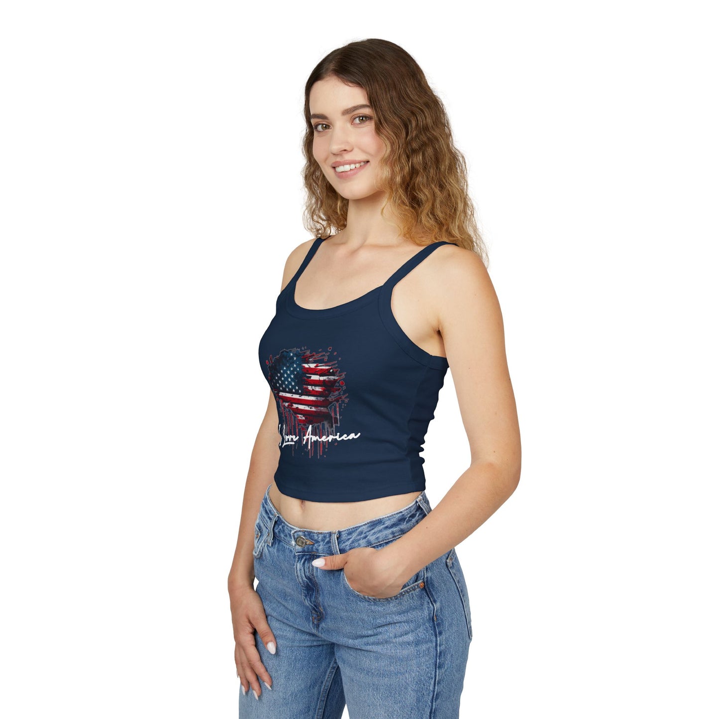 I Love America Heart Flag Tank Top