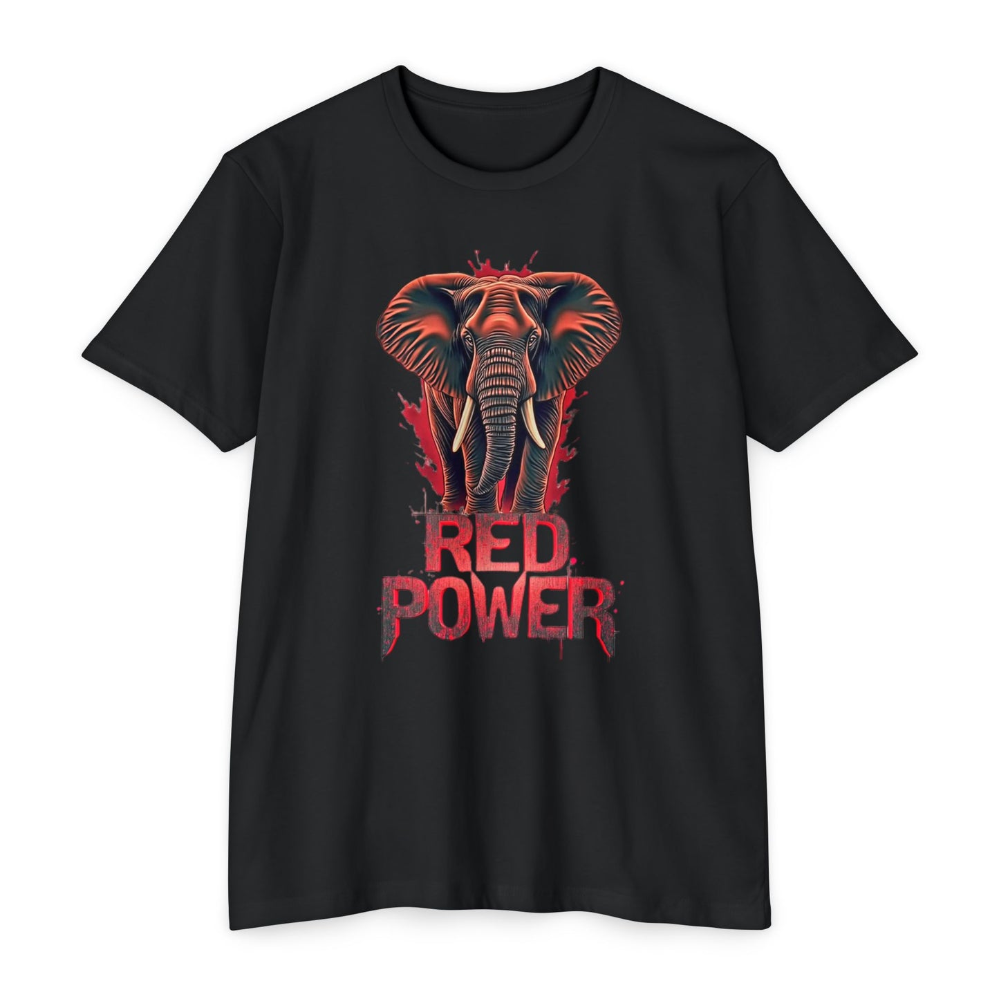 Red Power Patriotic Elephant T-Shirt