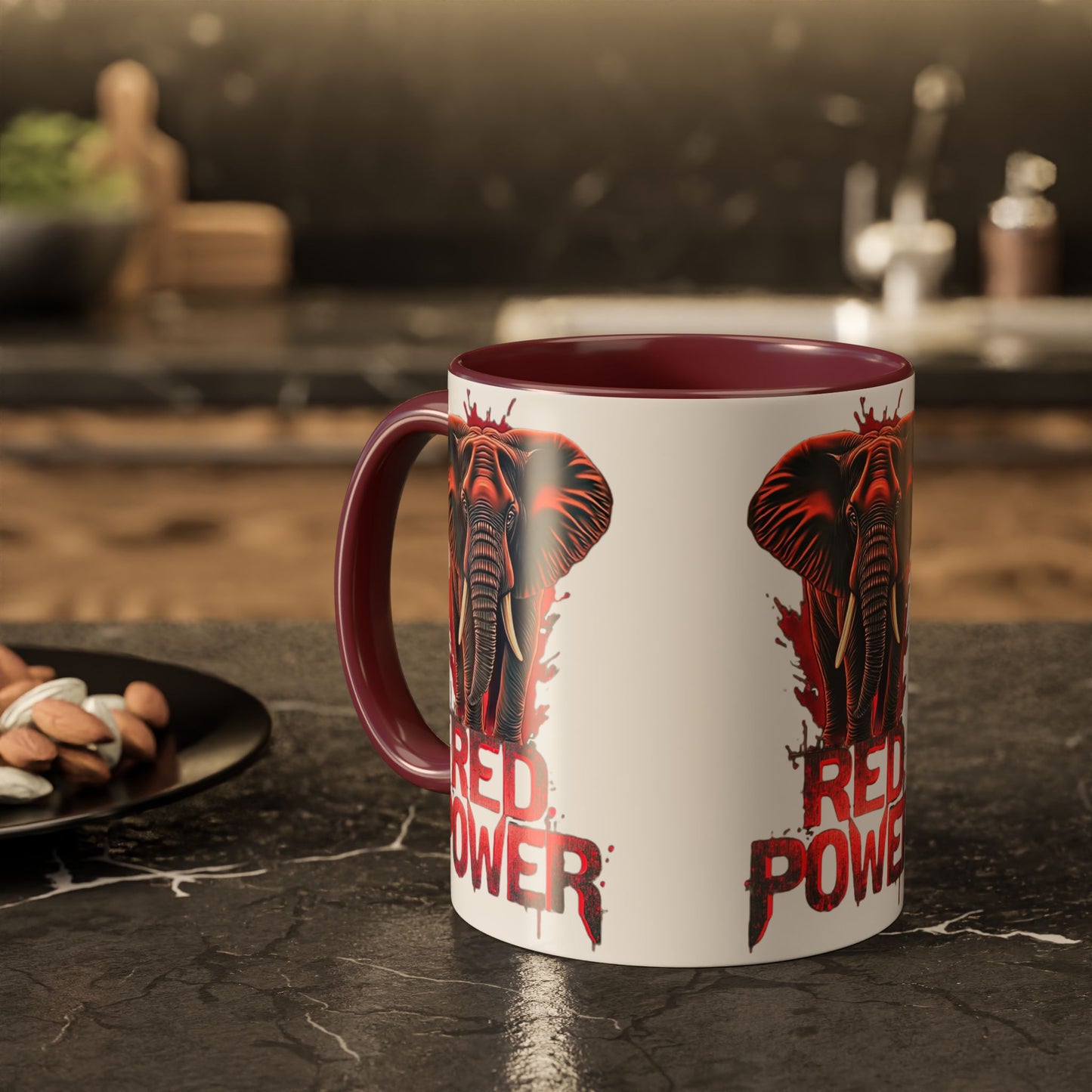 Red Power Patriotic Elephant Coffee Mug