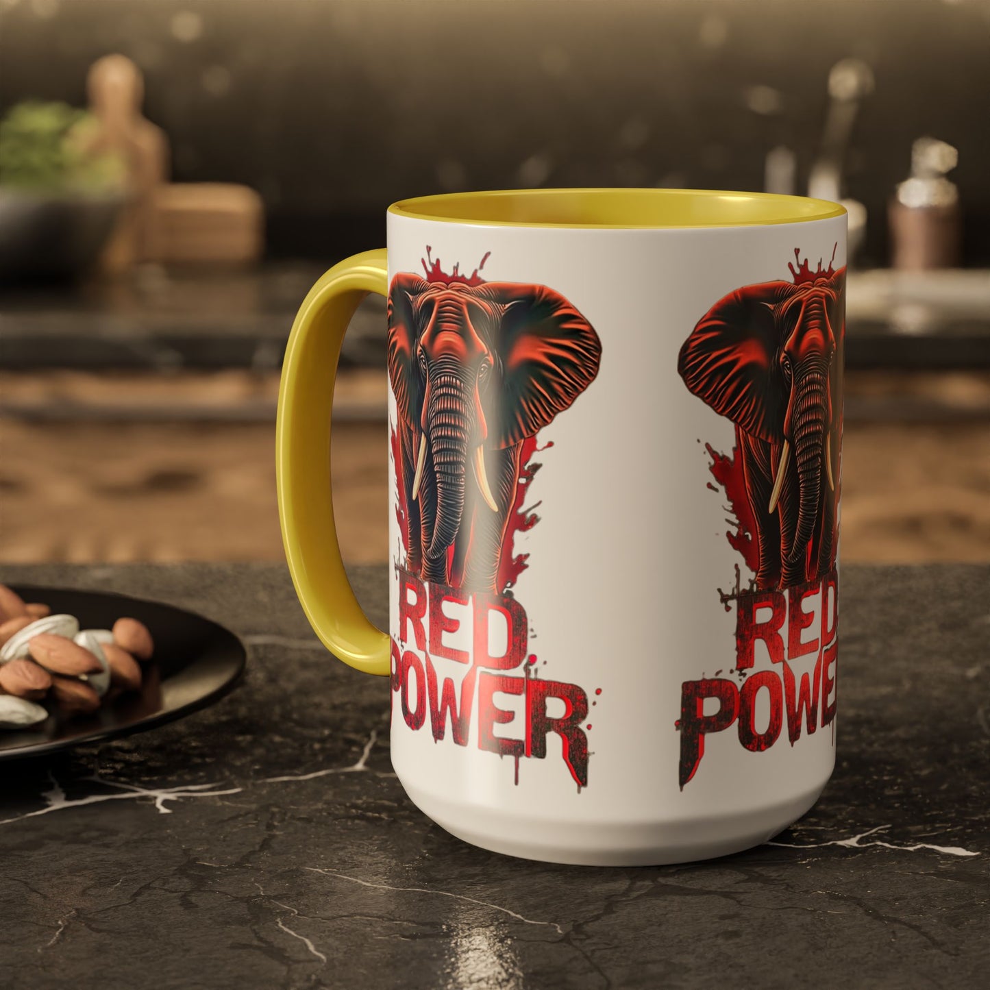 Red Power Patriotic Elephant Coffee Mug