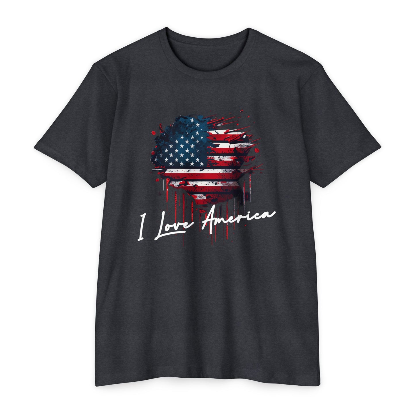 I Love America Heart Flag Unisex T-Shirt