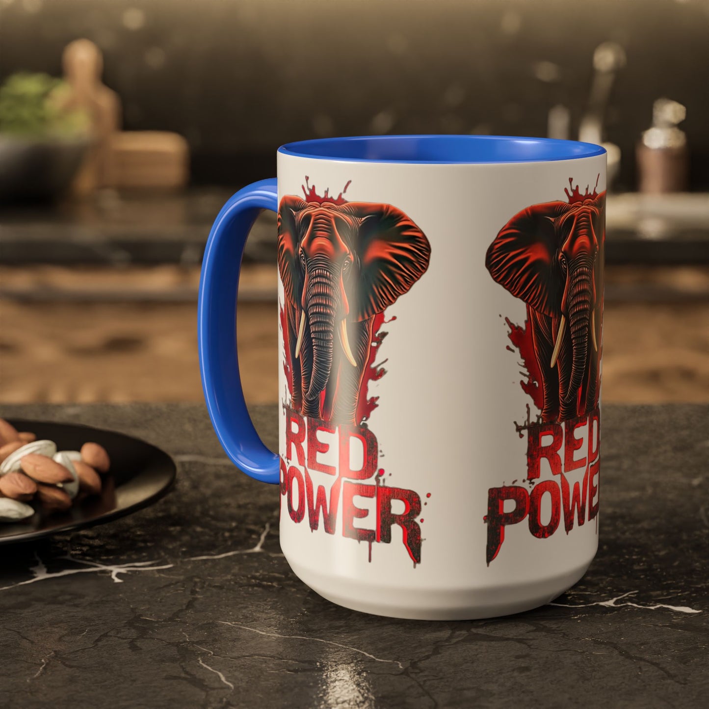 Red Power Patriotic Elephant Coffee Mug
