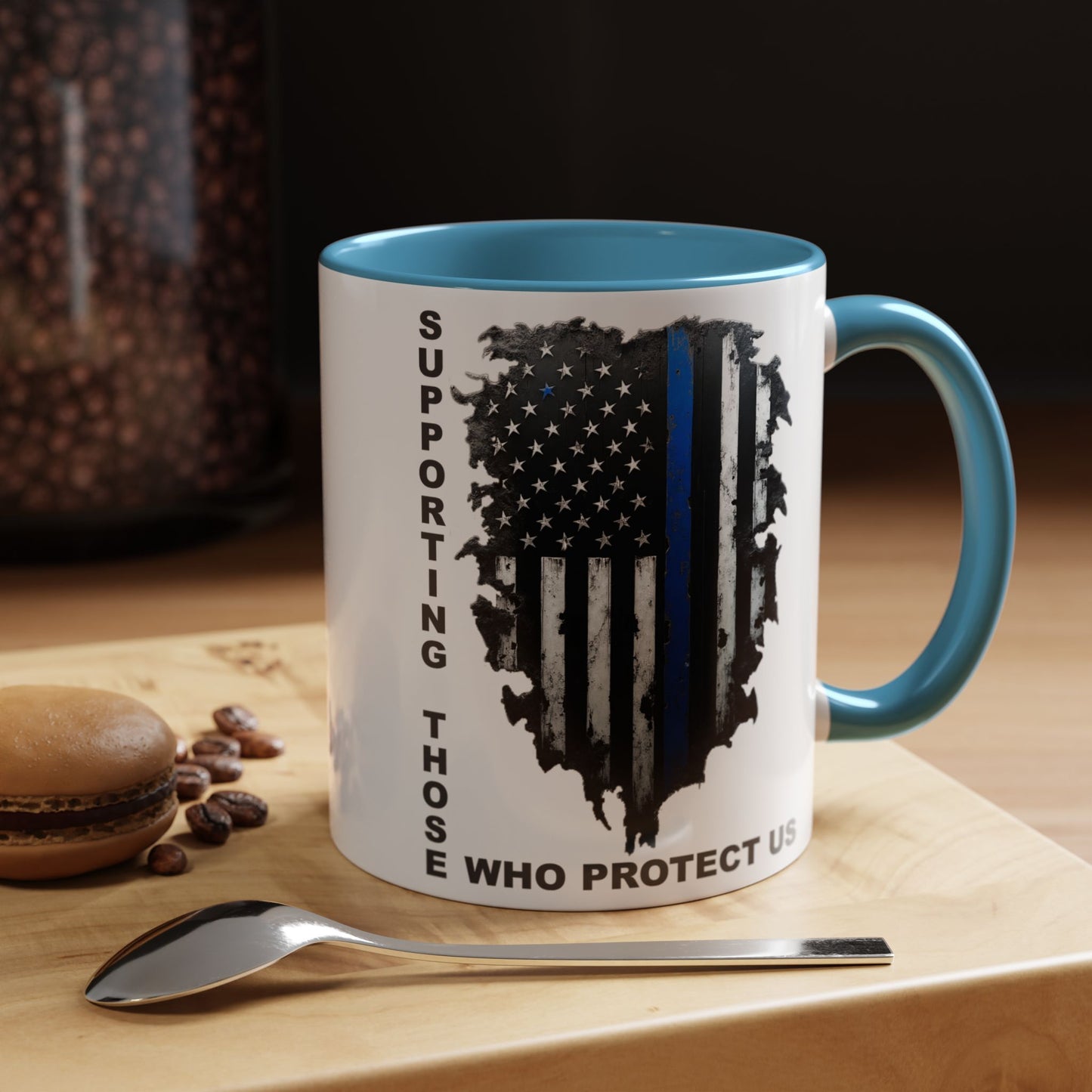 Supporting Those Who Protect Us Patriotic Coffee Mug