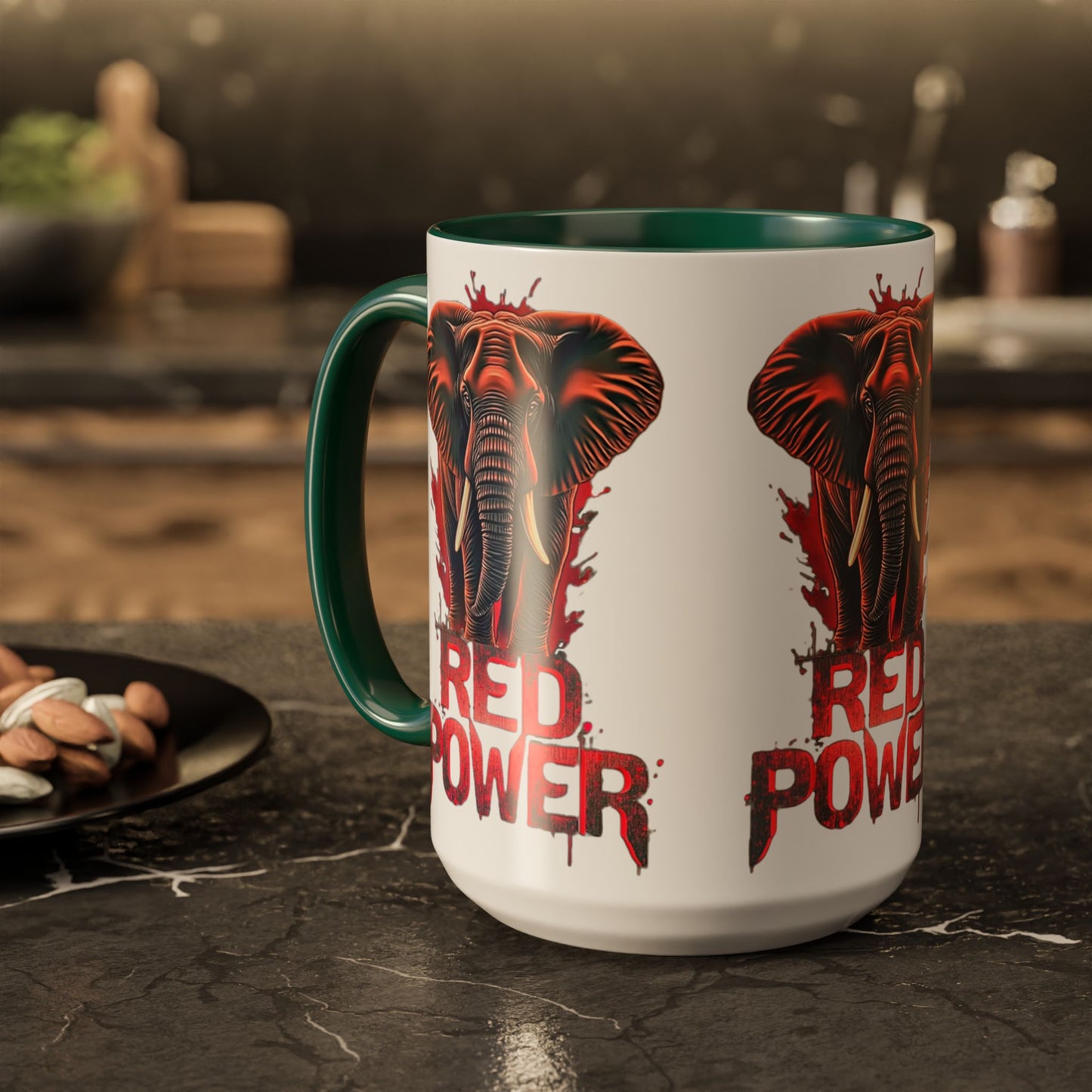 Red Power Patriotic Elephant Coffee Mug