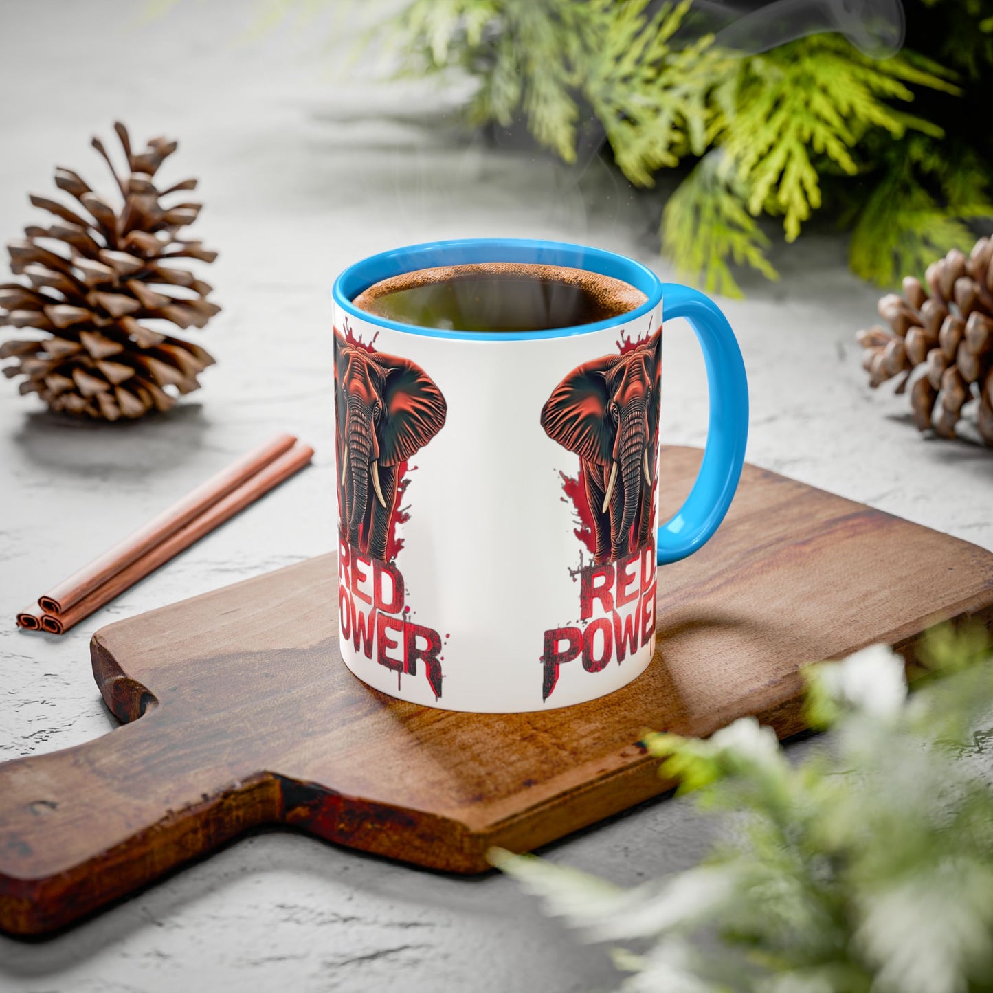 Red Power Patriotic Elephant Coffee Mug