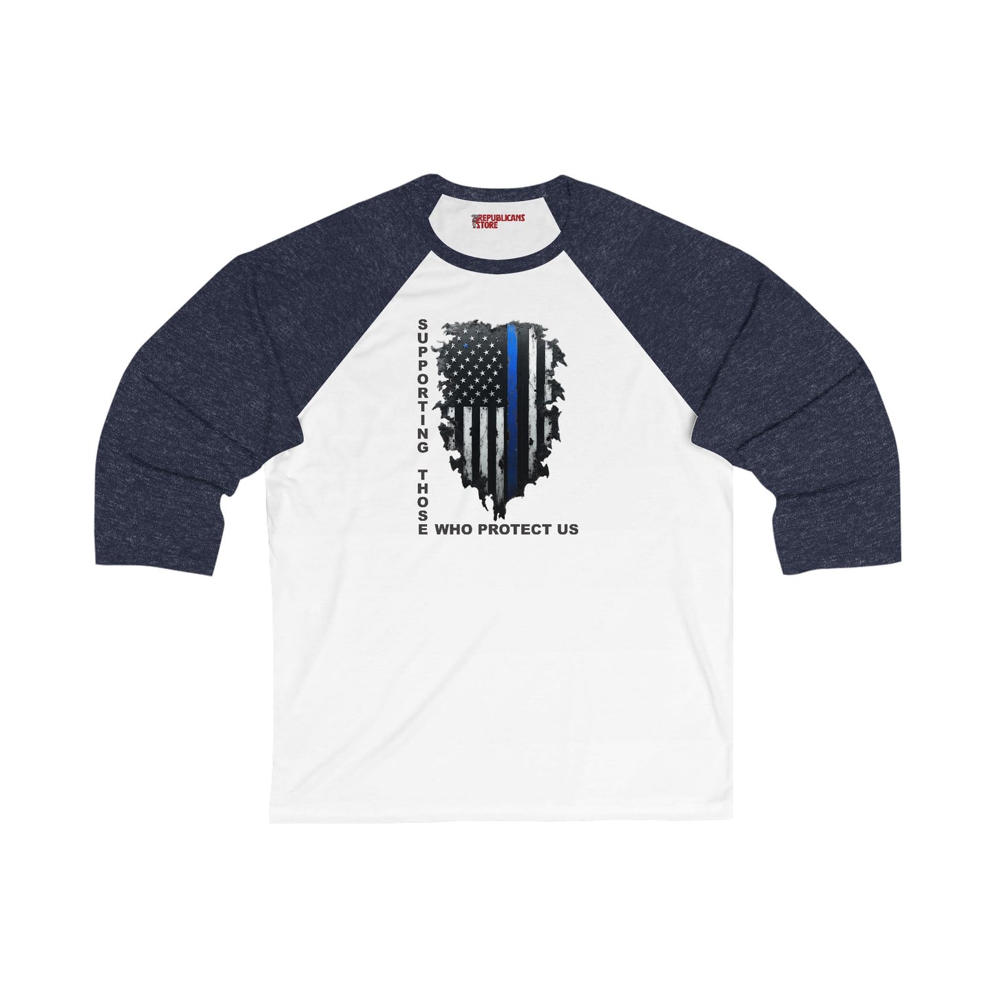 Supporting Those Who Protect Us Patriotic Baseball Tee