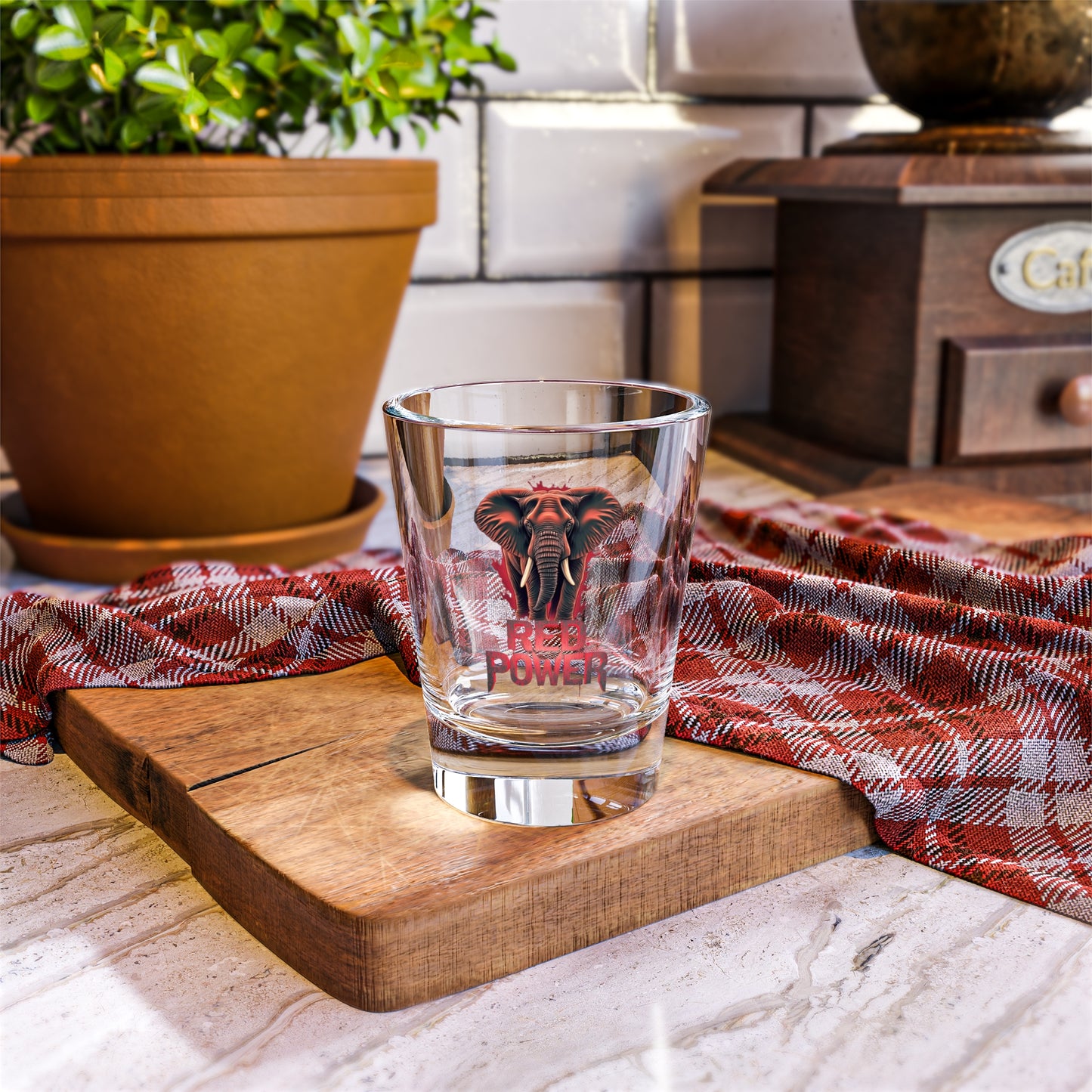 Red Power Patriotic Elephant Shot Glass