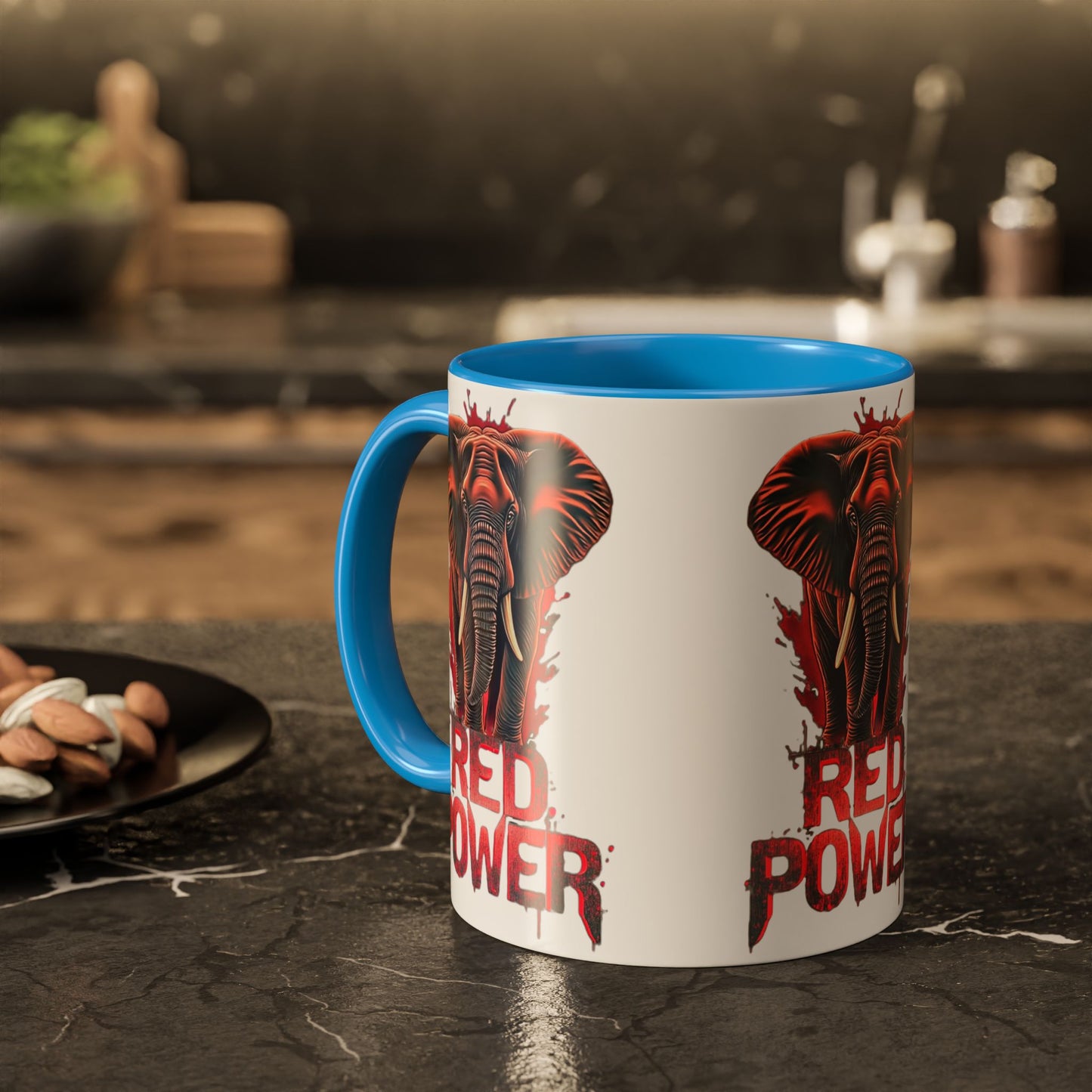 Red Power Patriotic Elephant Coffee Mug