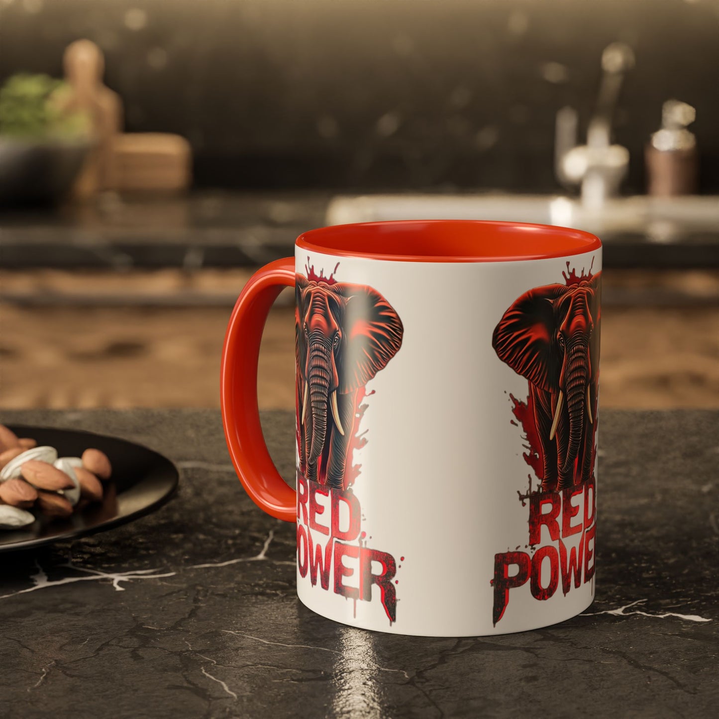 Red Power Patriotic Elephant Coffee Mug