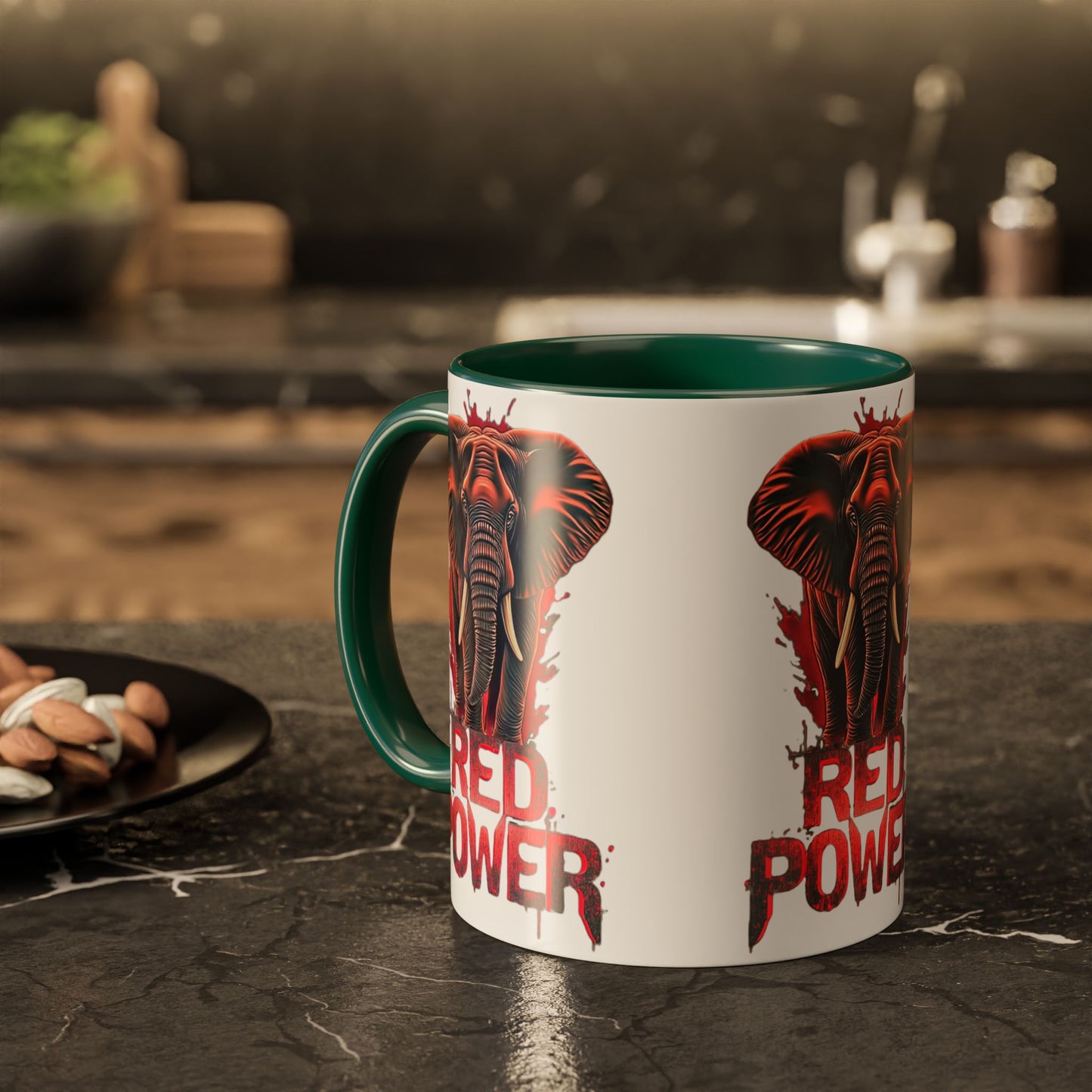 Red Power Patriotic Elephant Coffee Mug