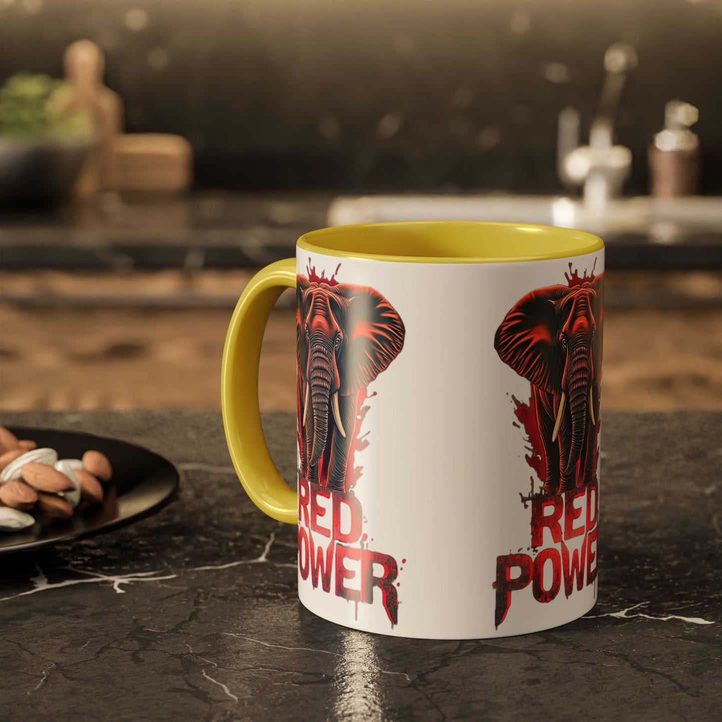 Red Power Patriotic Elephant Coffee Mug
