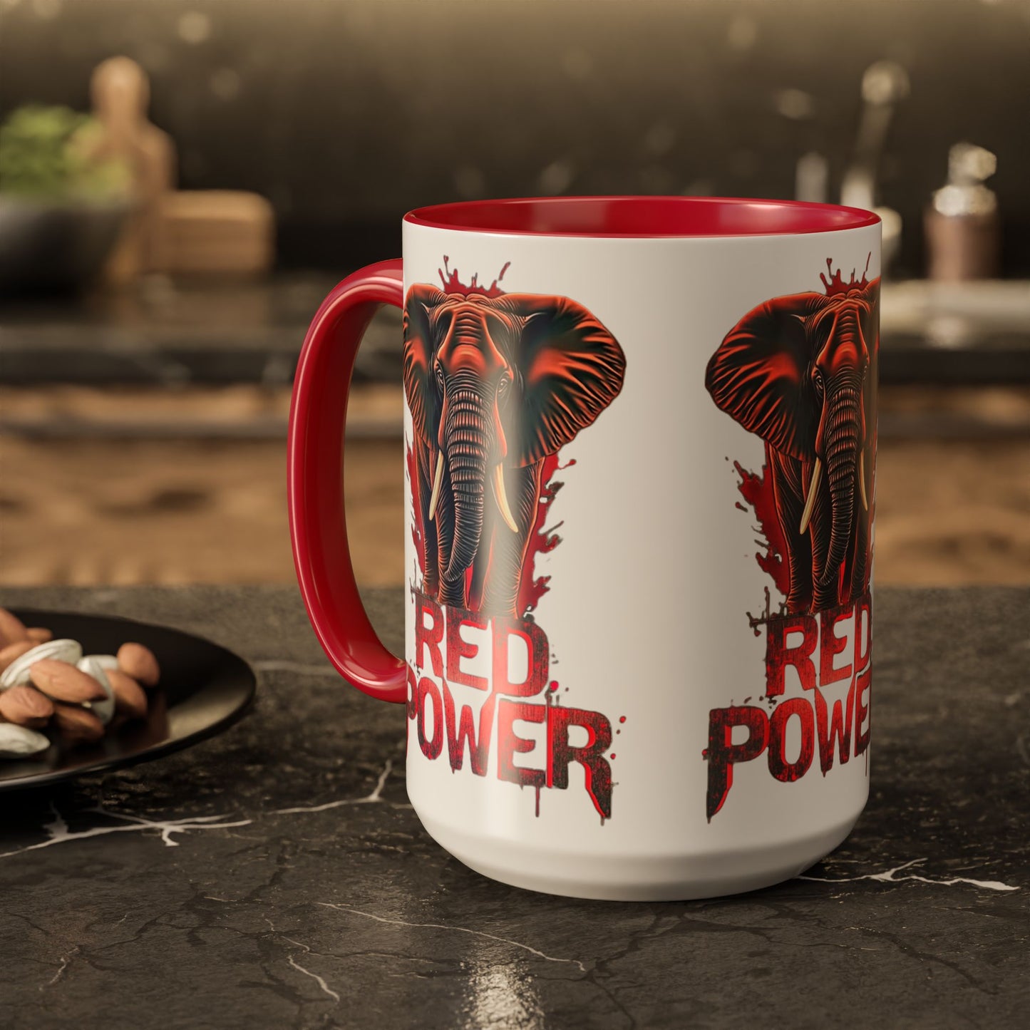 Red Power Patriotic Elephant Coffee Mug