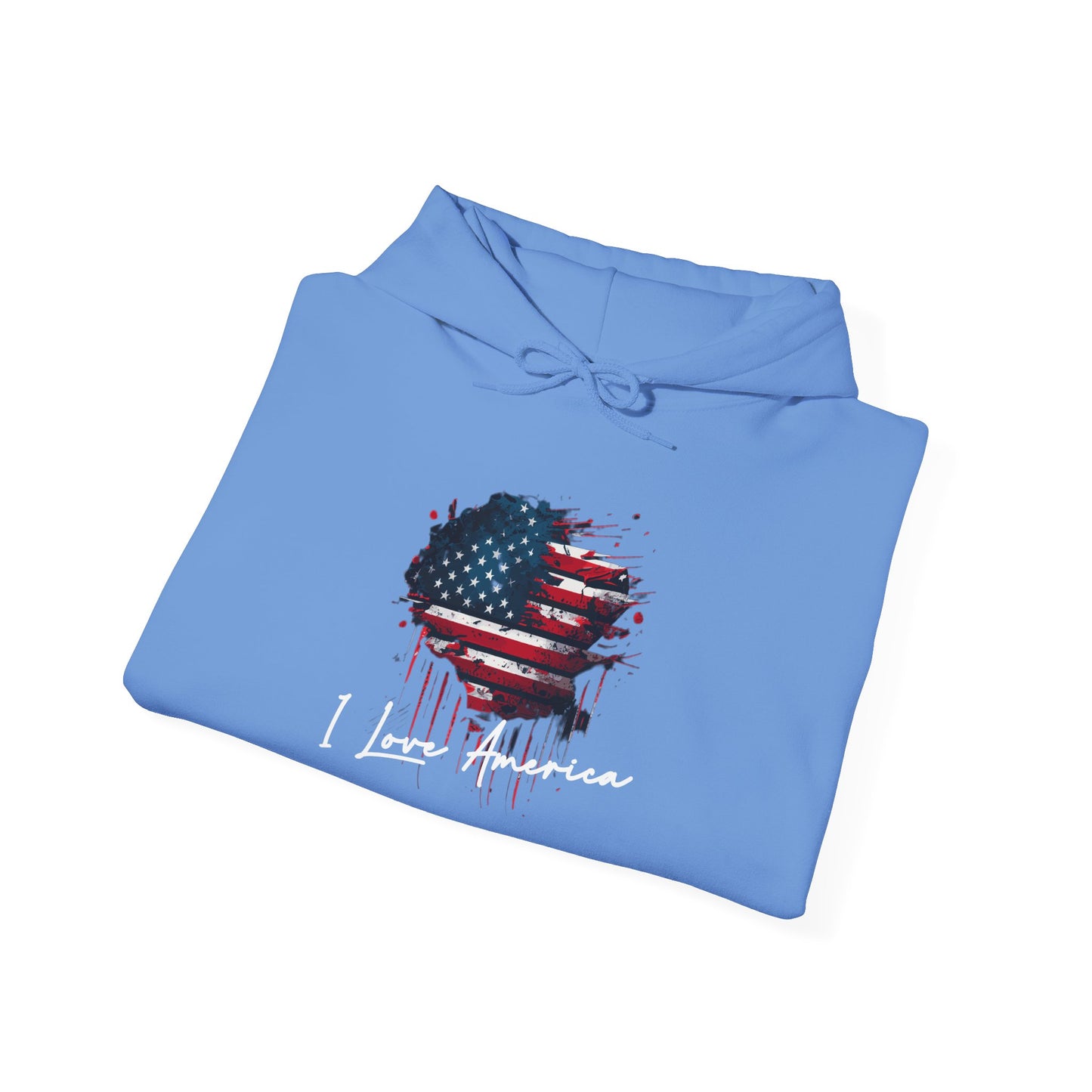 I Love America Heart Flag Unisex Hoodie Sweatshirt