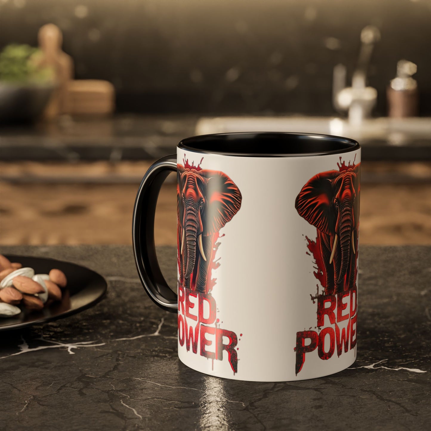 Red Power Patriotic Elephant Coffee Mug