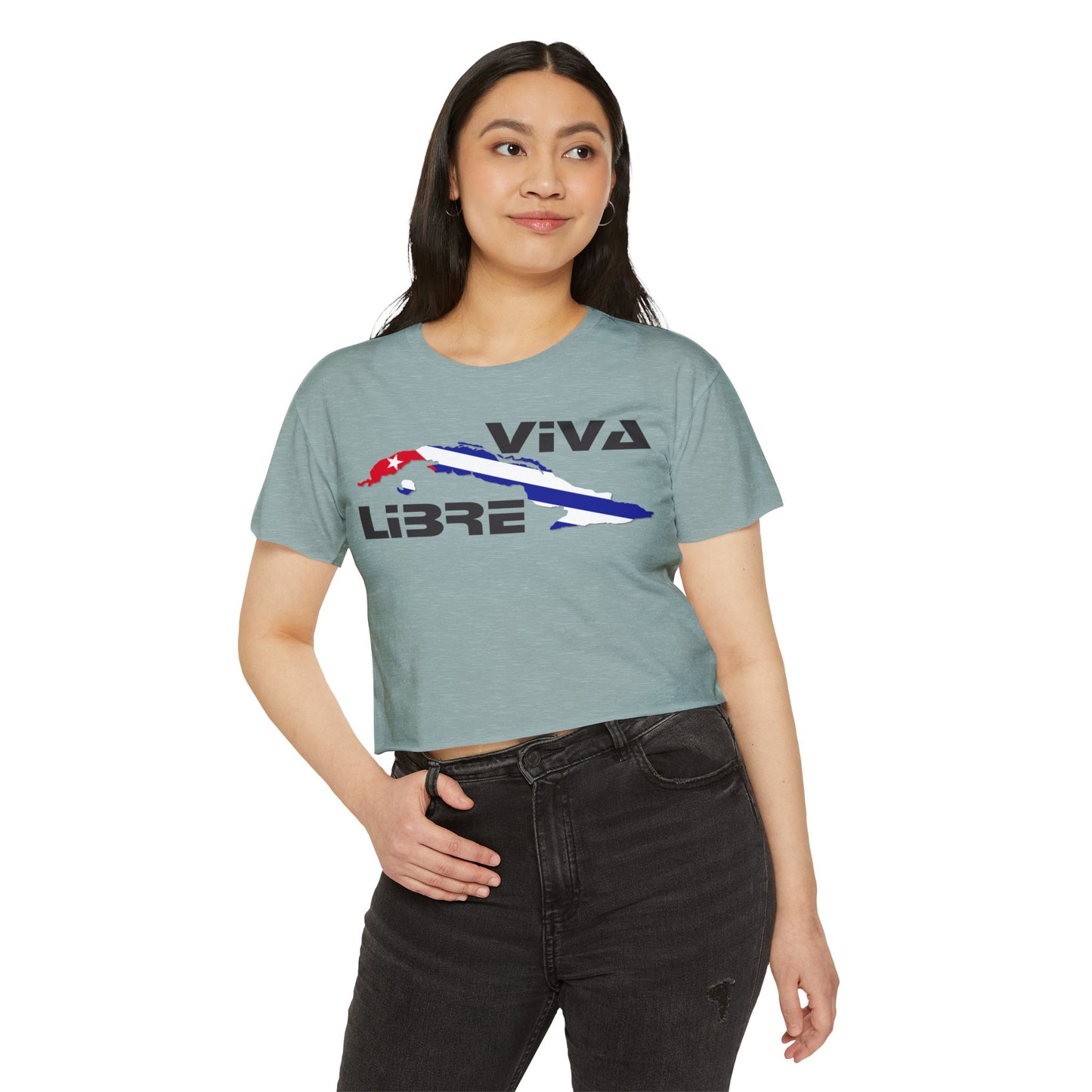 Viva Cuba Libre Patriótico Crop Top