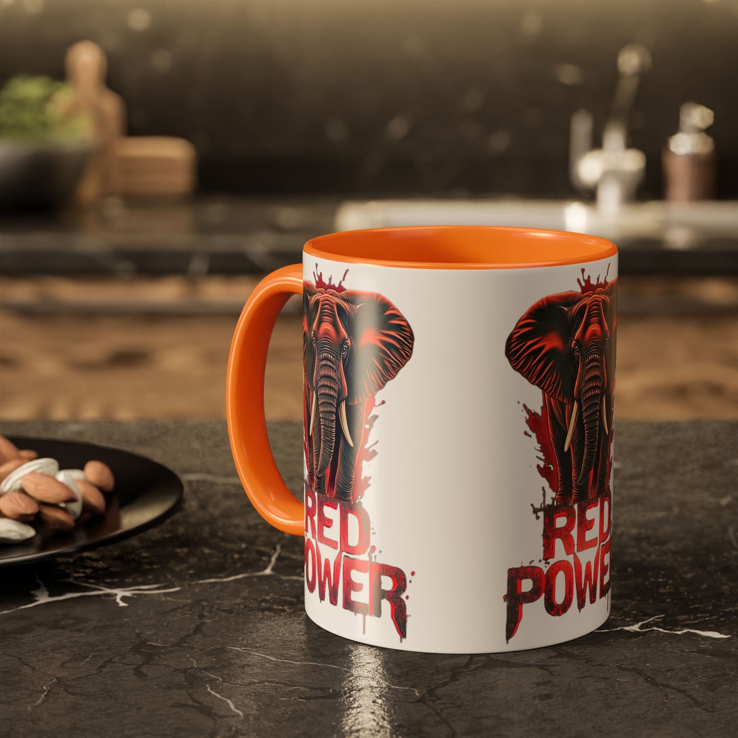 Red Power Patriotic Elephant Coffee Mug