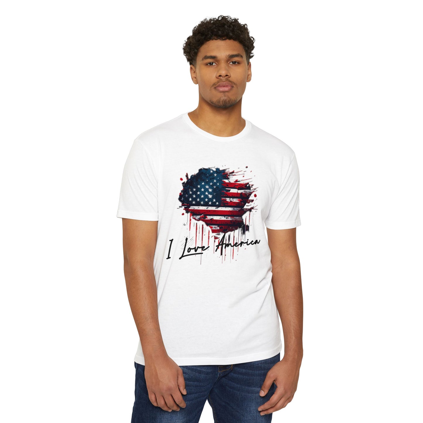 I Love America Heart Flag Unisex T-Shirt