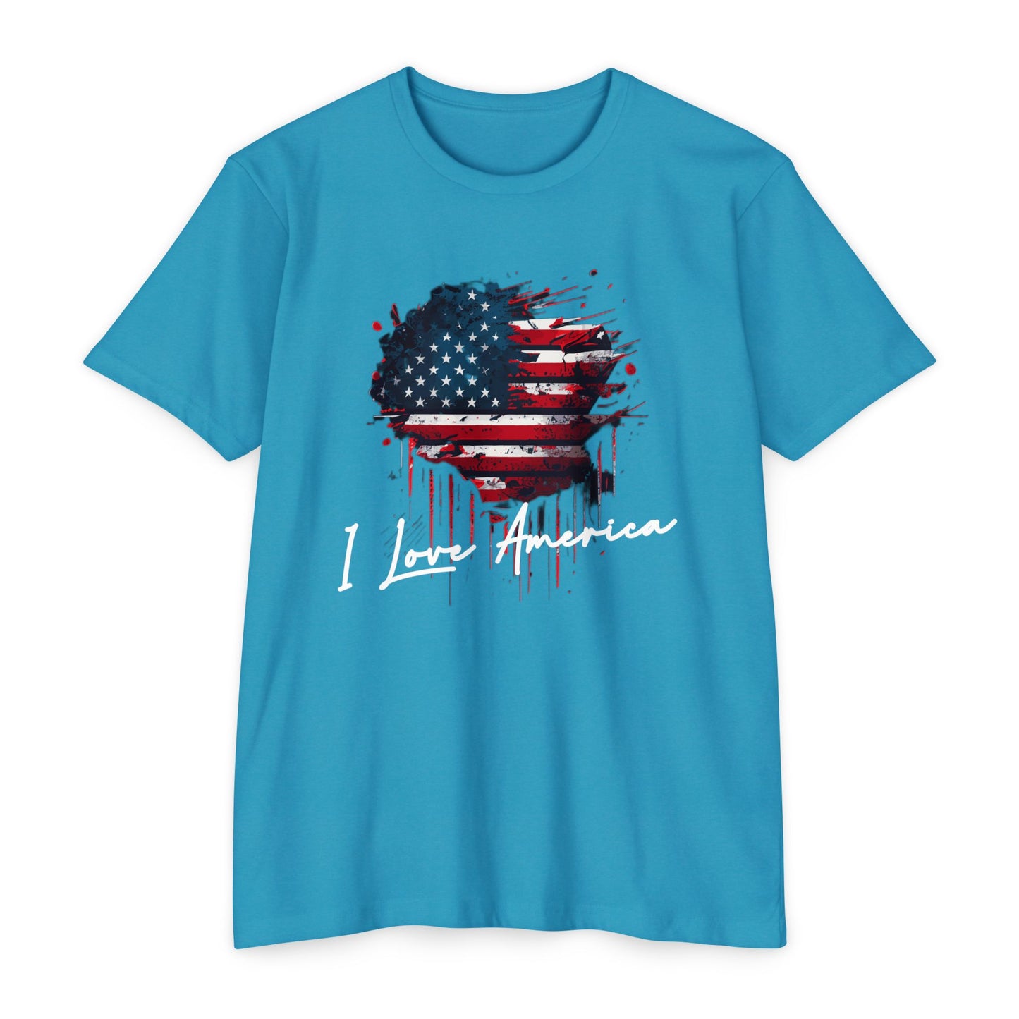I Love America Heart Flag Unisex T-Shirt