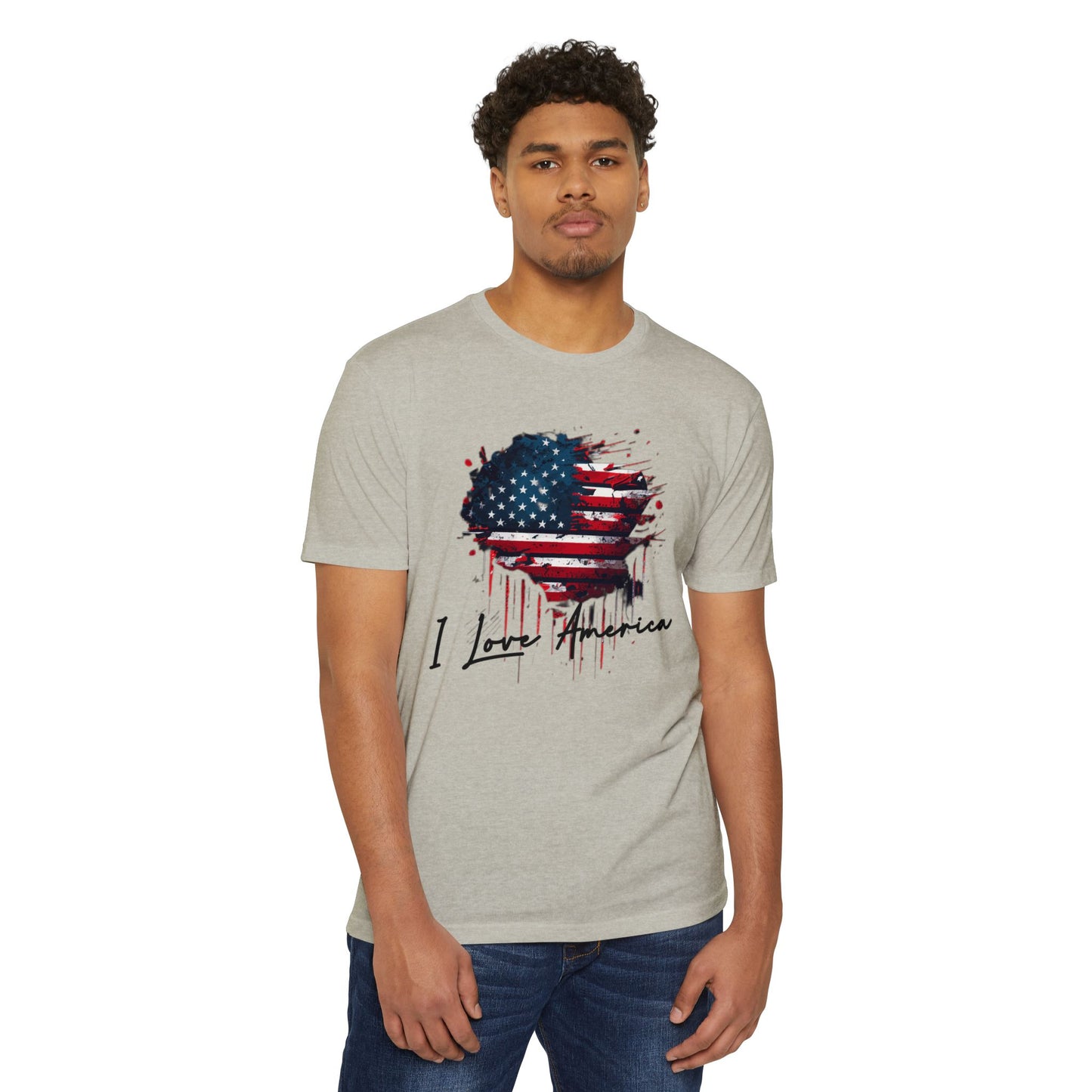 I Love America Heart Flag Unisex T-Shirt