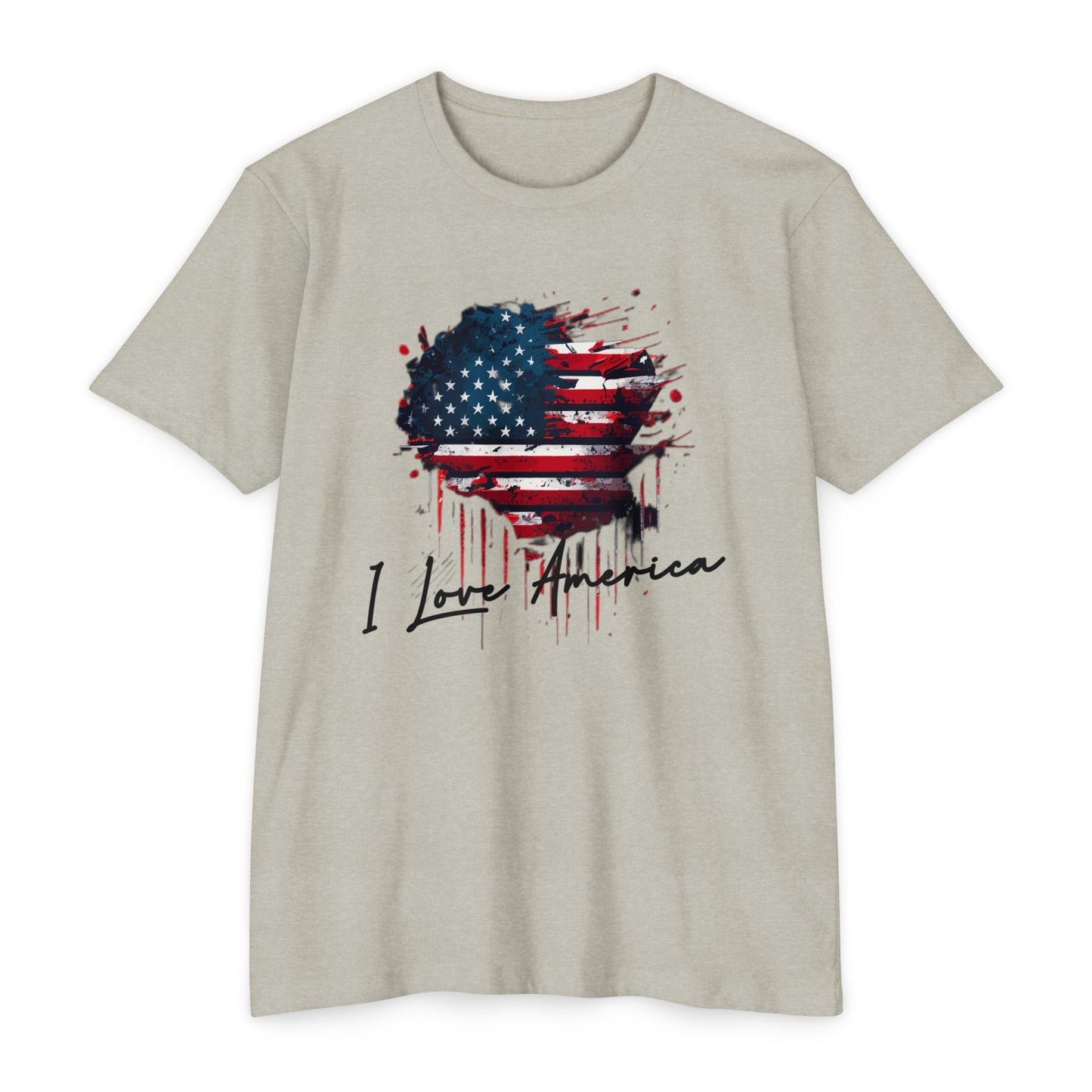 I Love America Heart Flag Unisex T-Shirt
