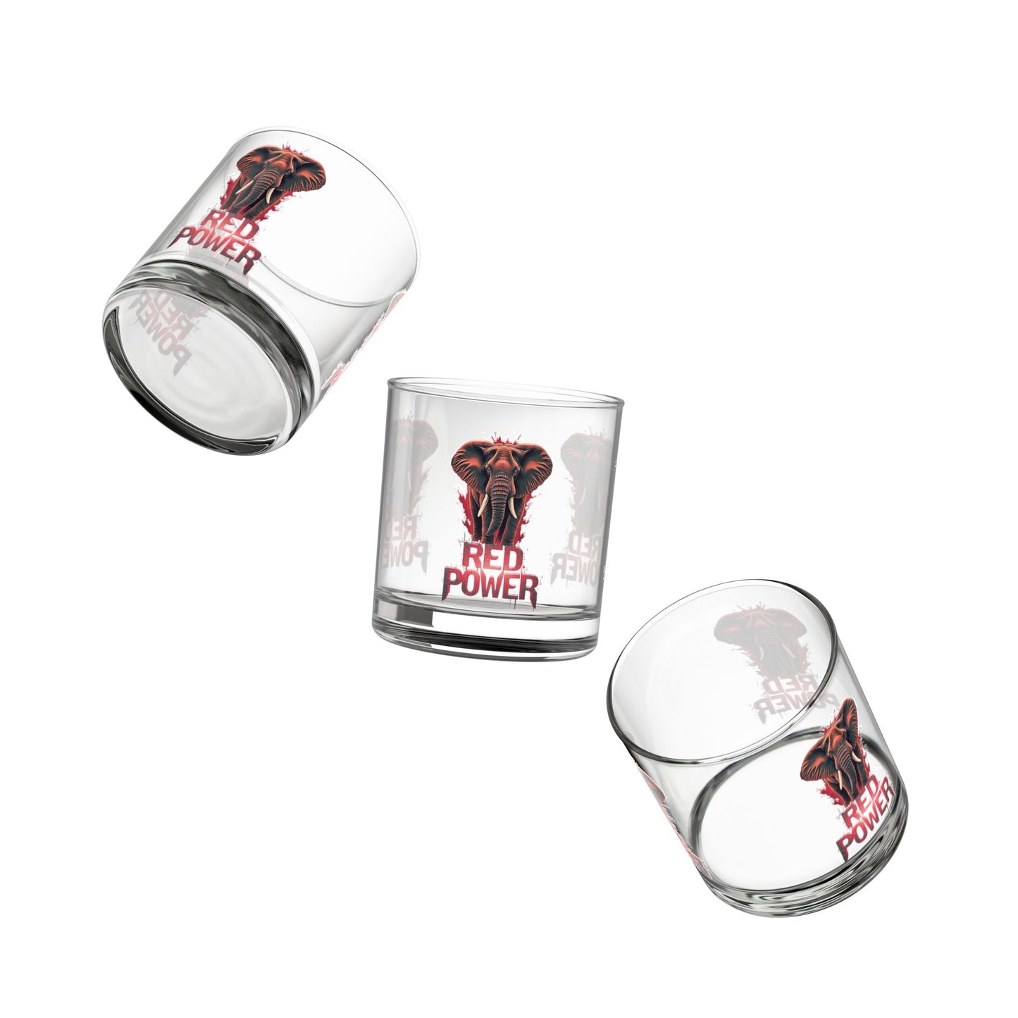 Red Power Patriotic Elephant Whiskey Glass